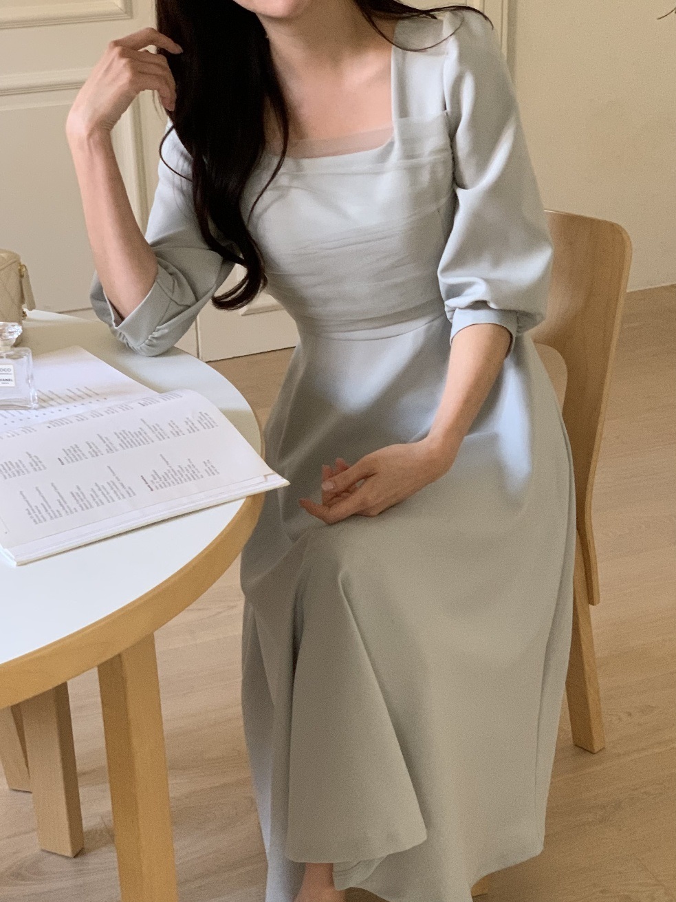 スクエアネックチュールリボンパフワンピース | 詳細画像11