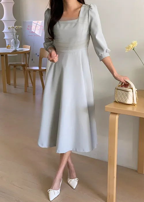 スクエアネックチュールリボンパフワンピース | 詳細画像1