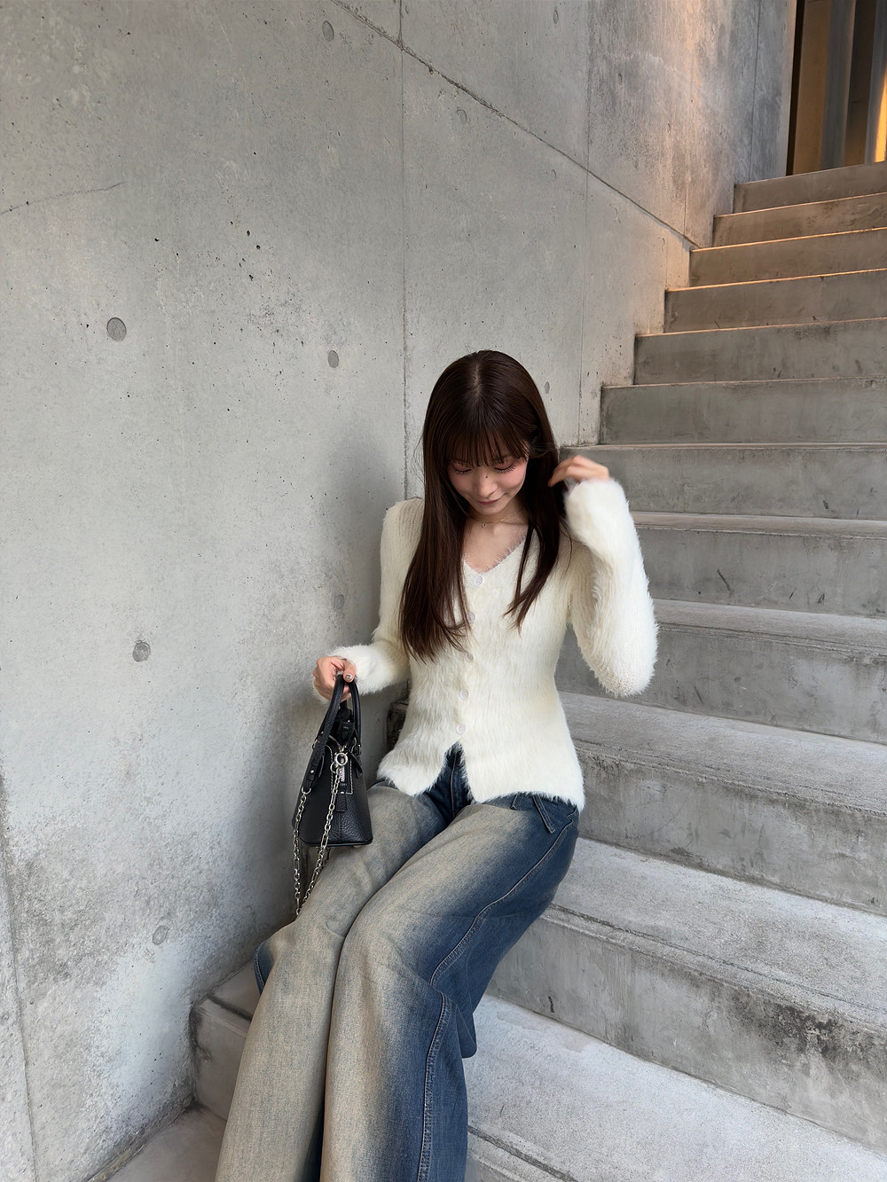 Ｖネックシャギーニットカーディガン | 詳細画像4