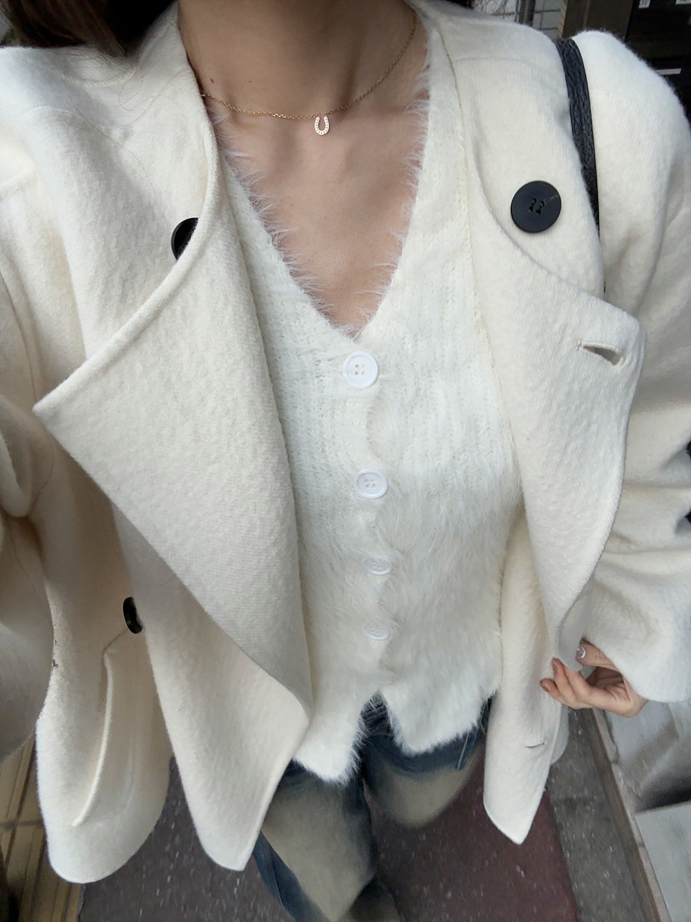 Ｖネックシャギーニットカーディガン | 詳細画像6