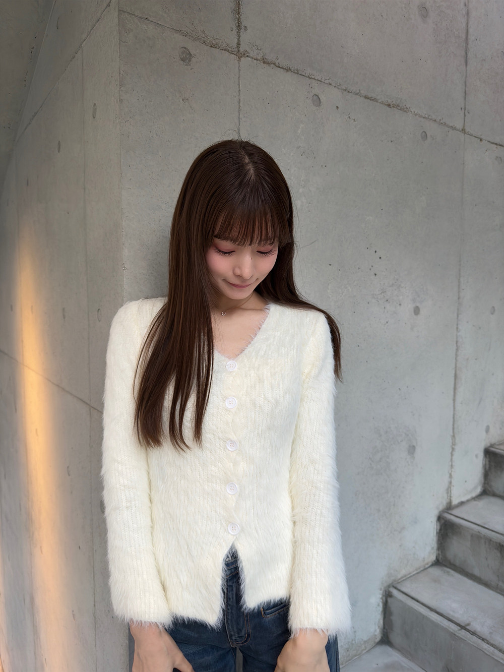 Ｖネックシャギーニットカーディガン | 詳細画像10