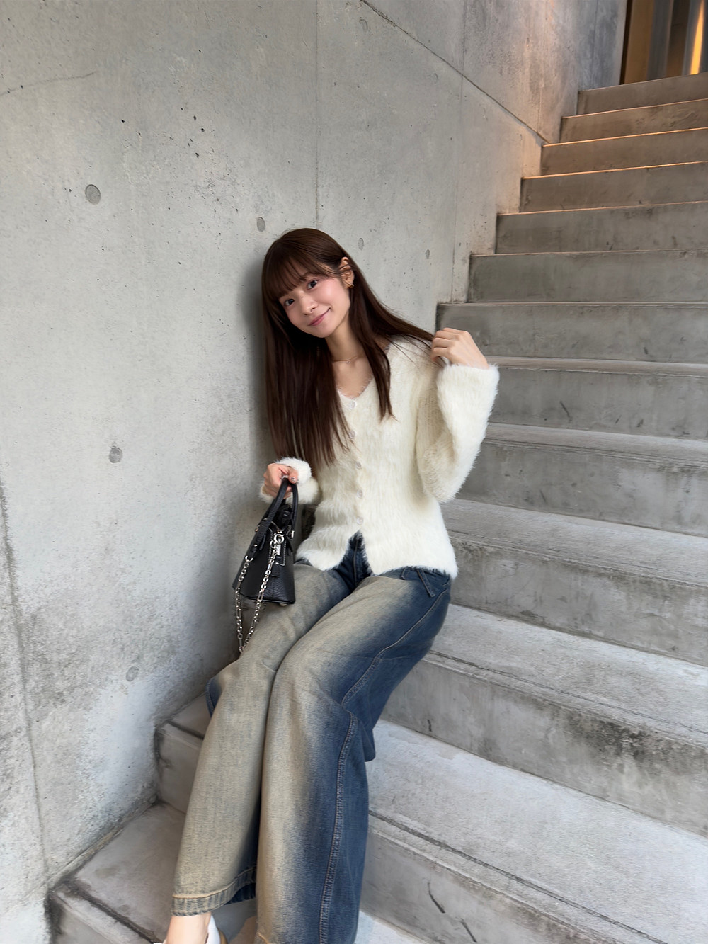 Ｖネックシャギーニットカーディガン | 詳細画像11