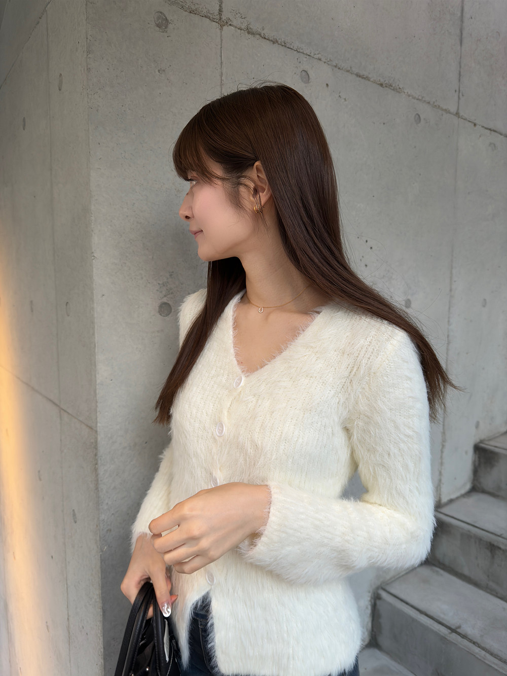 Ｖネックシャギーニットカーディガン | 詳細画像12