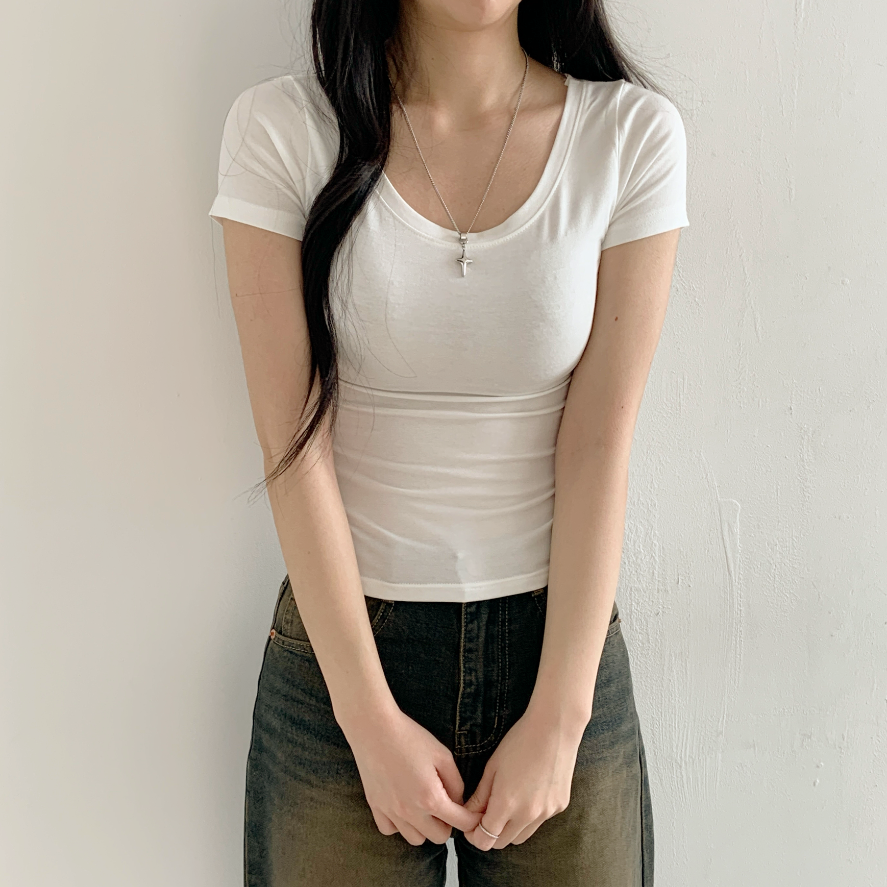 Uネック半袖Tシャツ | 詳細画像8