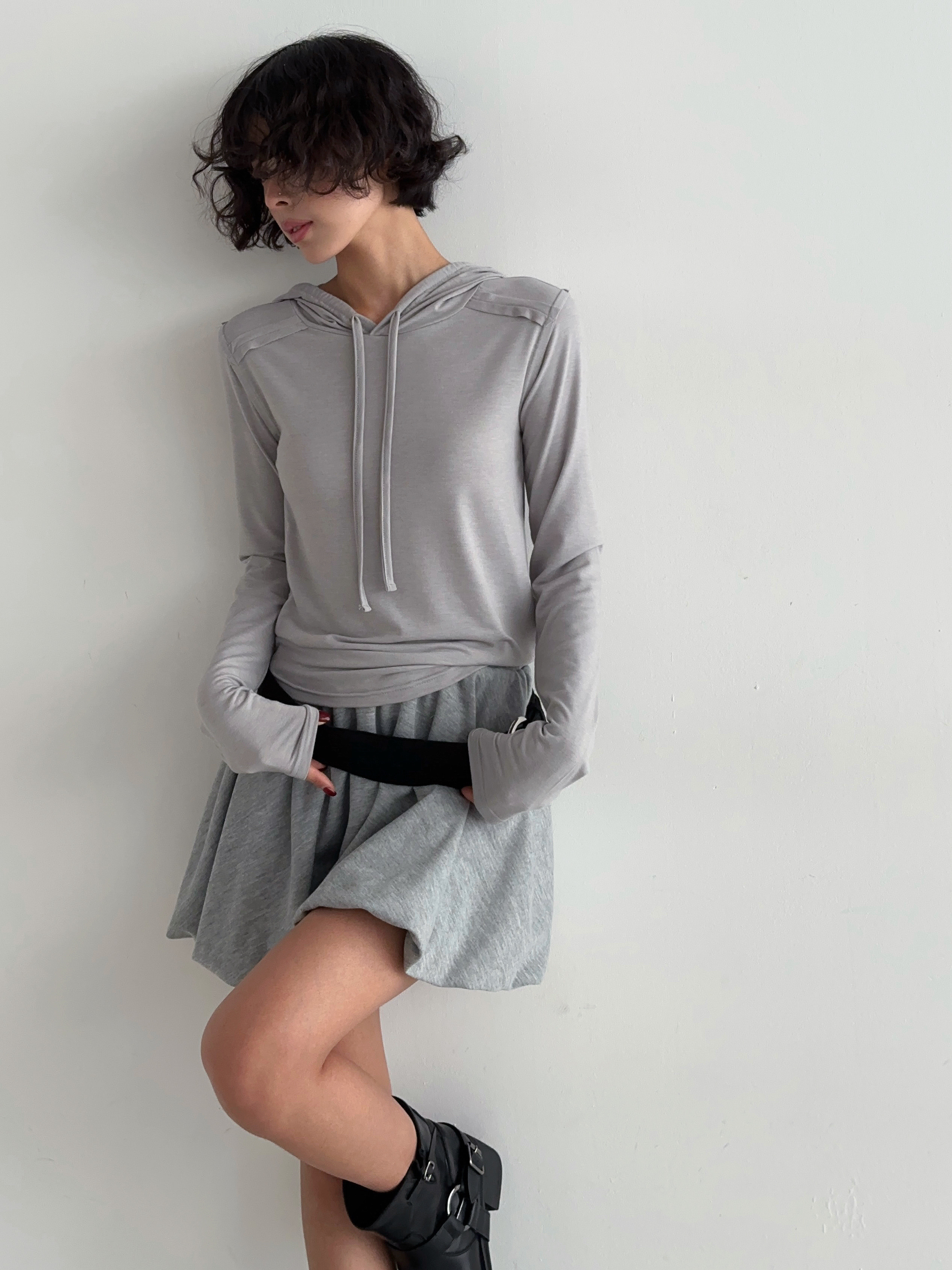 ラインショルダーフードTシャツ | 詳細画像4