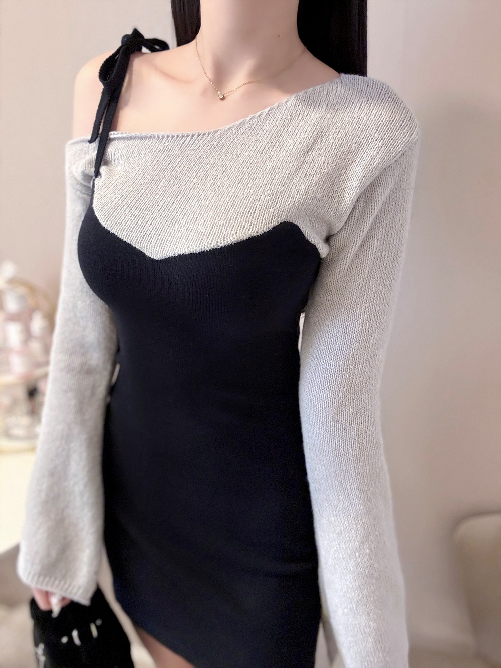 *再入荷*ワンショルダーレイヤード風ワンピース | 詳細画像6