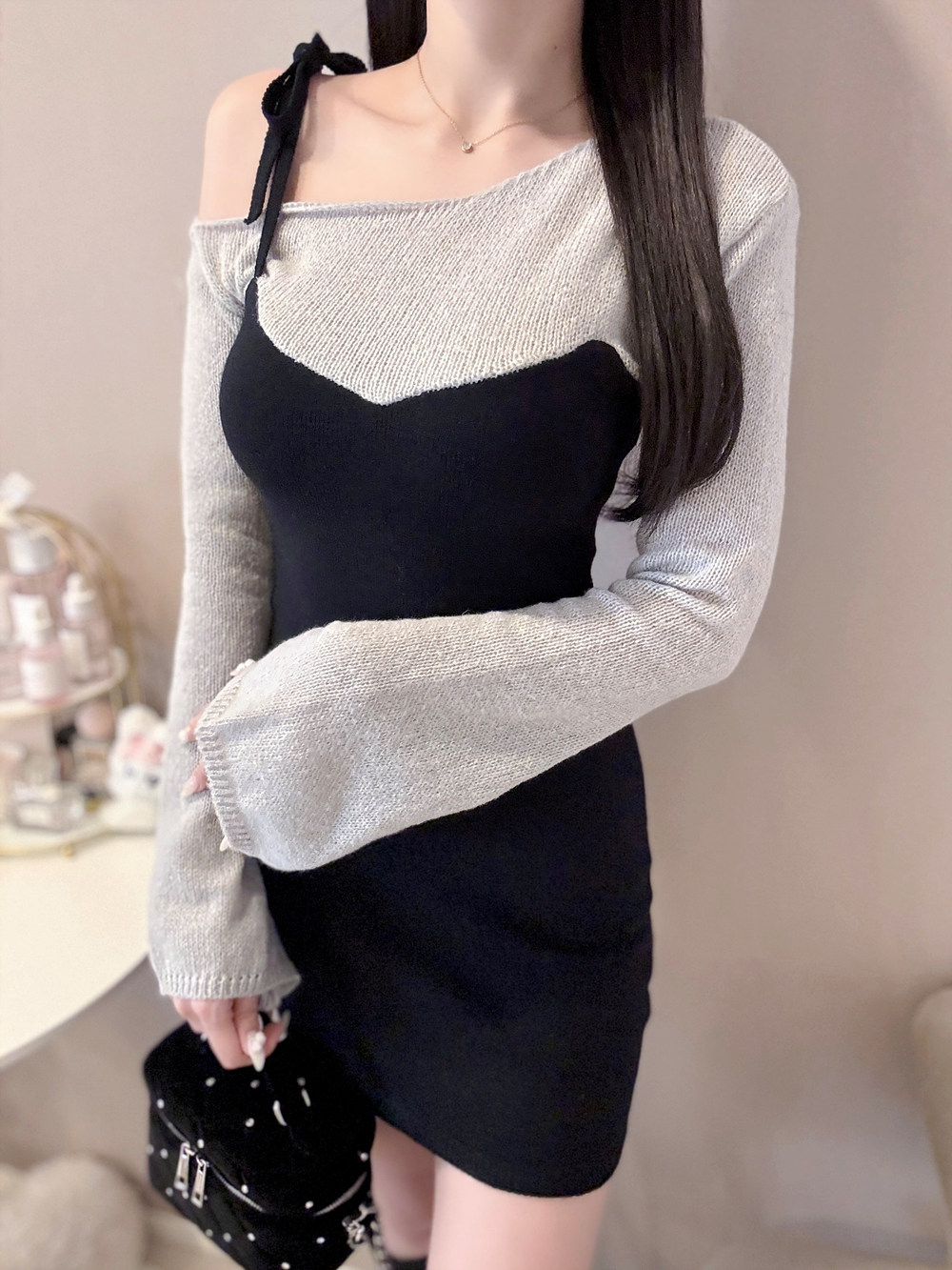 *再入荷*ワンショルダーレイヤード風ワンピース | 詳細画像10