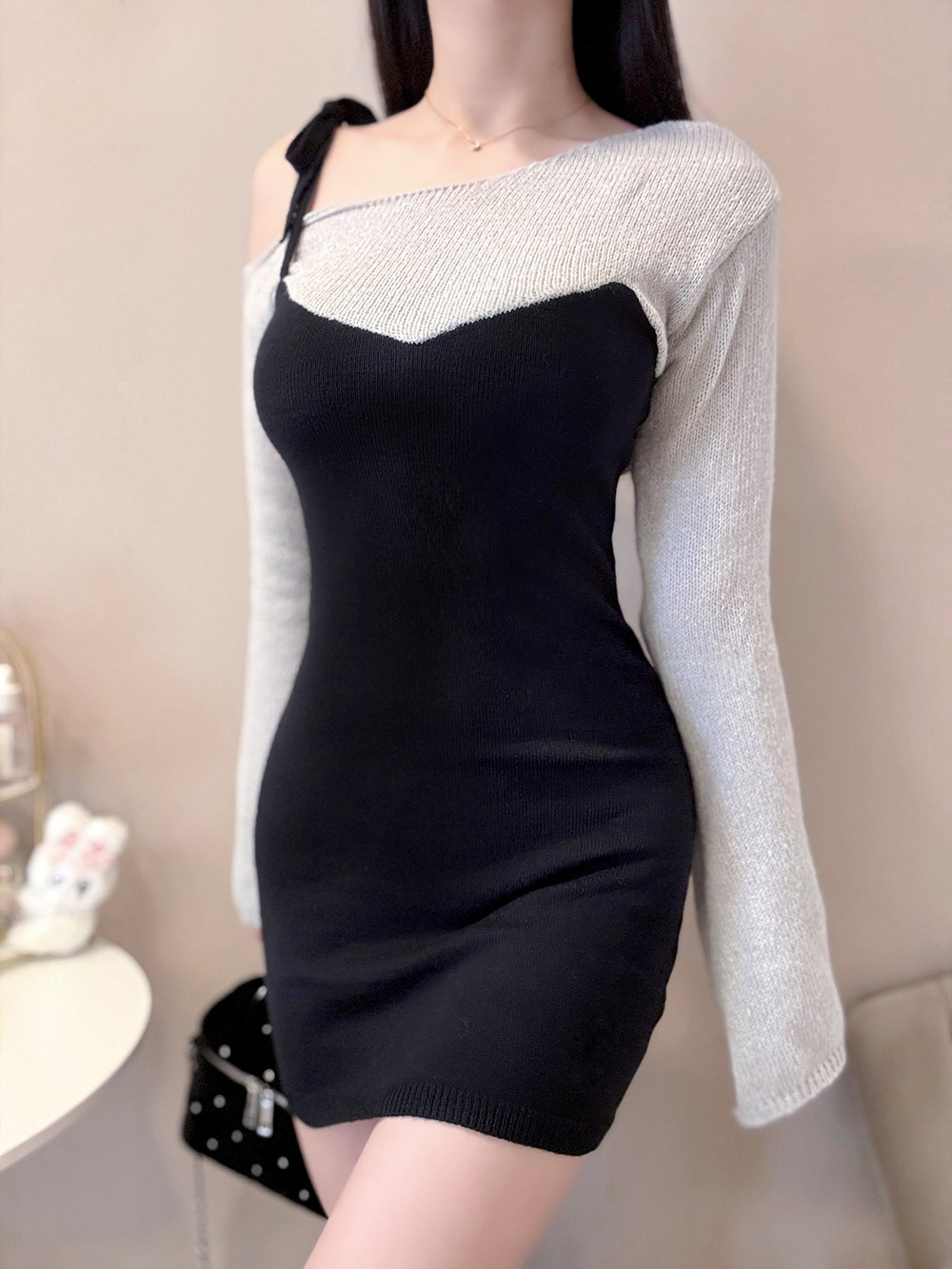 *再入荷*ワンショルダーレイヤード風ワンピース | 詳細画像11