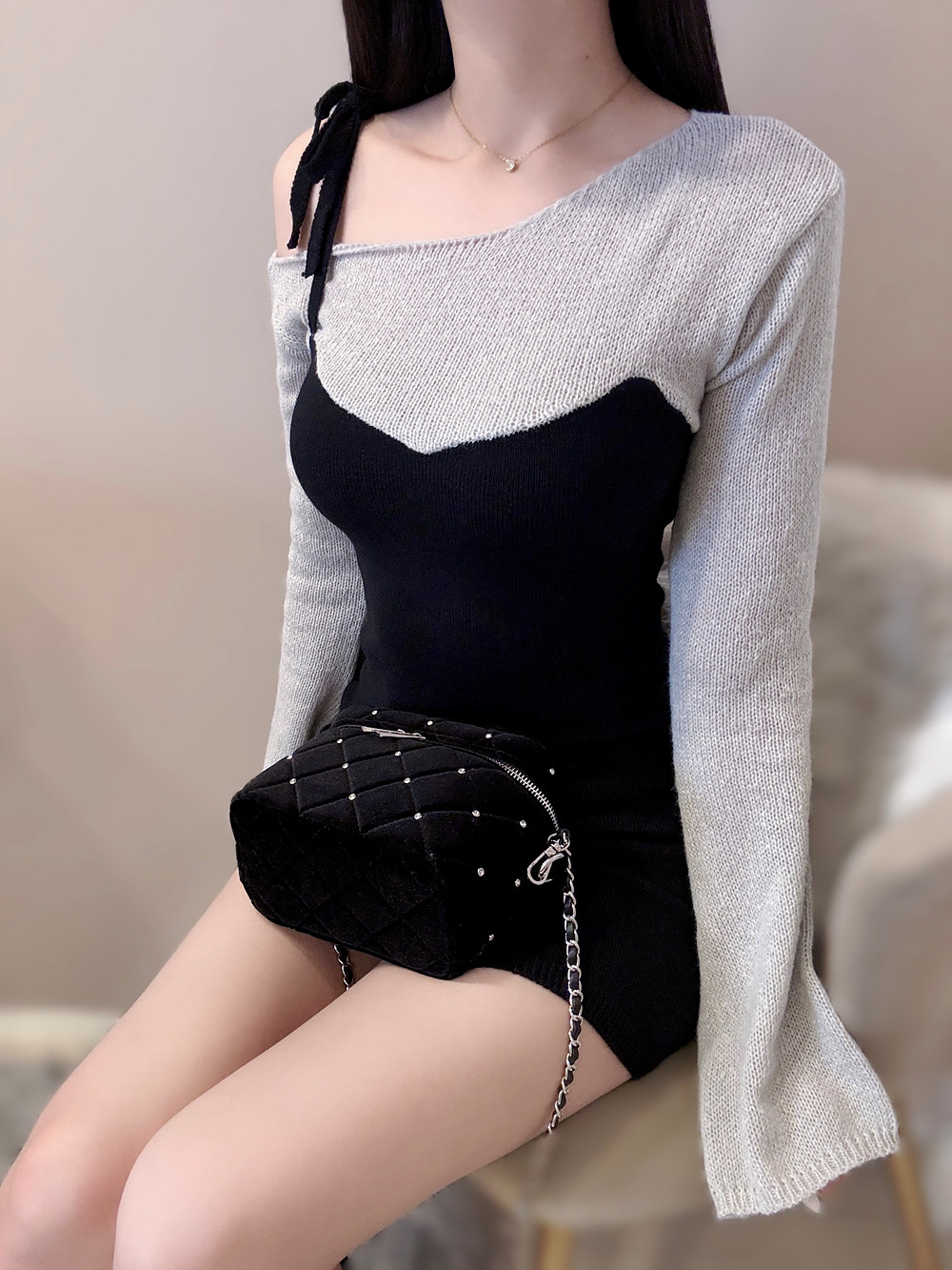 *再入荷*ワンショルダーレイヤード風ワンピース | 詳細画像12