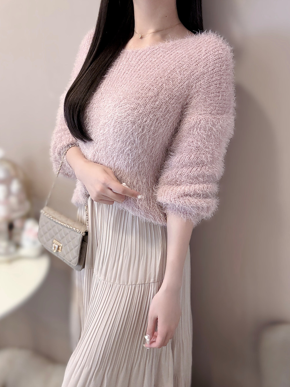 シャギーVネックニット | 詳細画像4