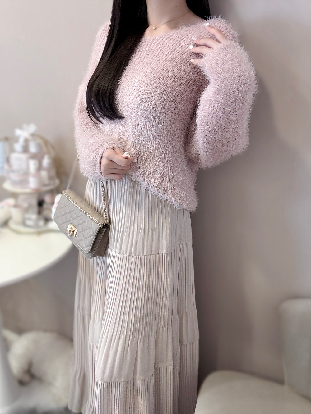 シャギーVネックニット | 詳細画像6