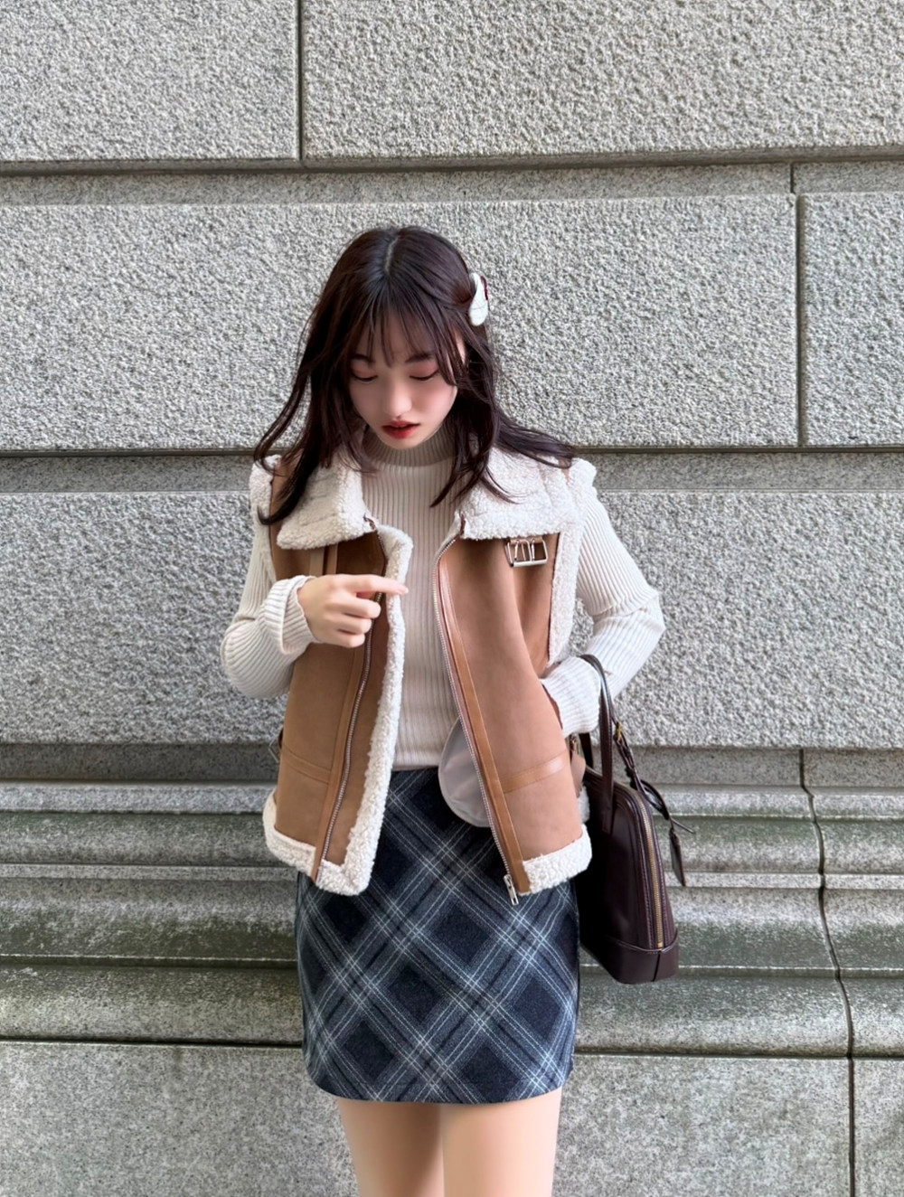 2WAYネックムートン風ベスト | 詳細画像6