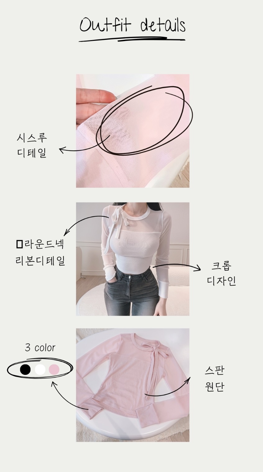 リボンシアーパネルTシャツ | 詳細画像4