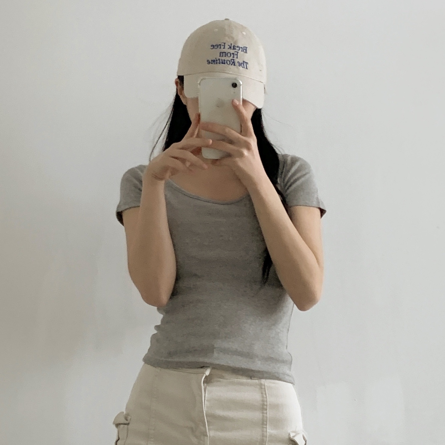 ワイドラウンドネックリブスリム半袖Tシャツ | 詳細画像6