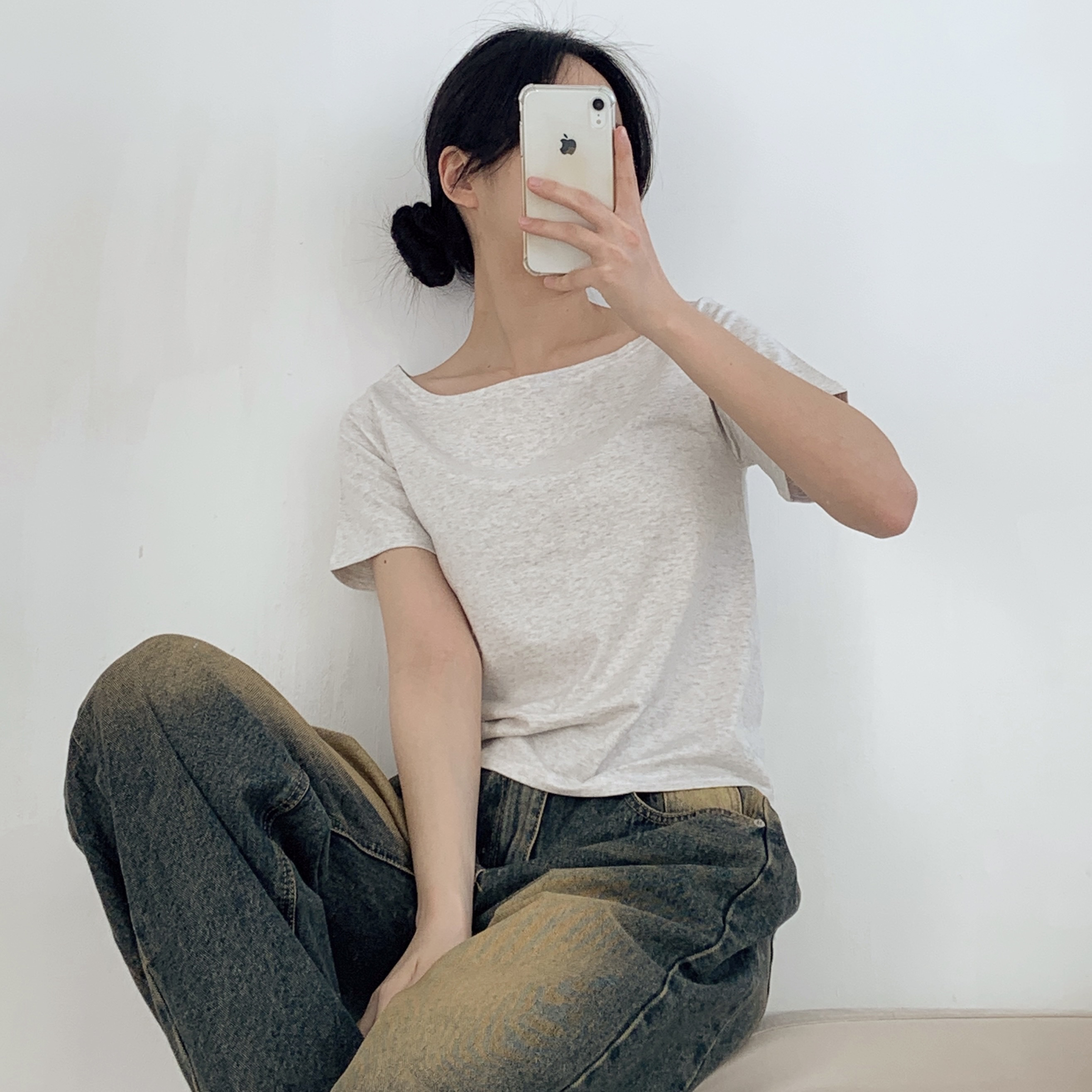 モダール混ボートネック半袖Tシャツ | 詳細画像14