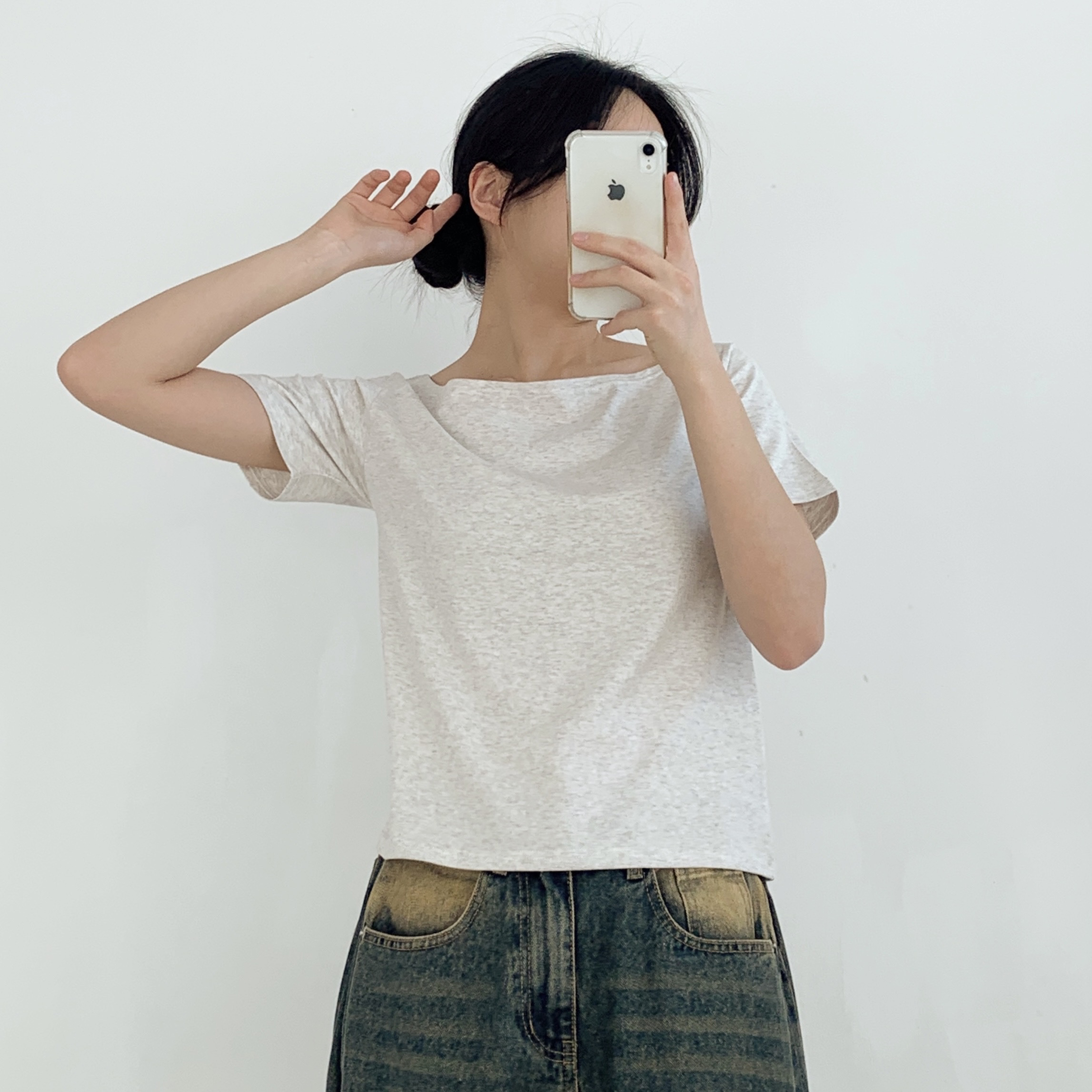 モダール混ボートネック半袖Tシャツ | 詳細画像18