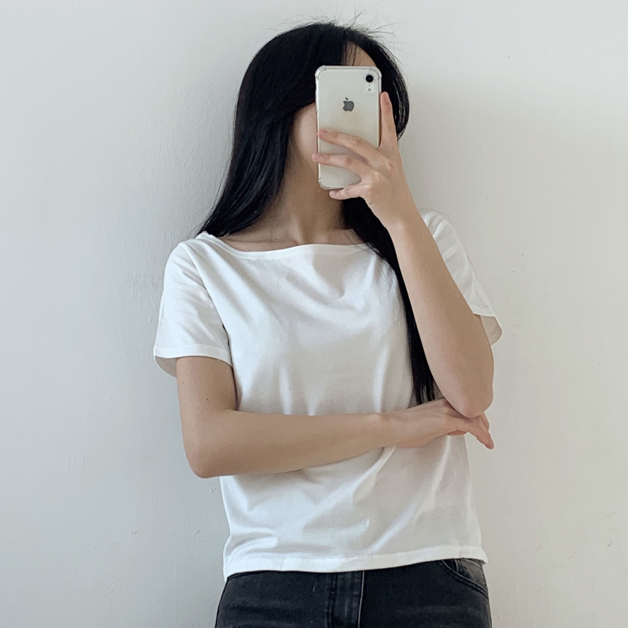 モダール混ボートネック半袖Tシャツ | 詳細画像4