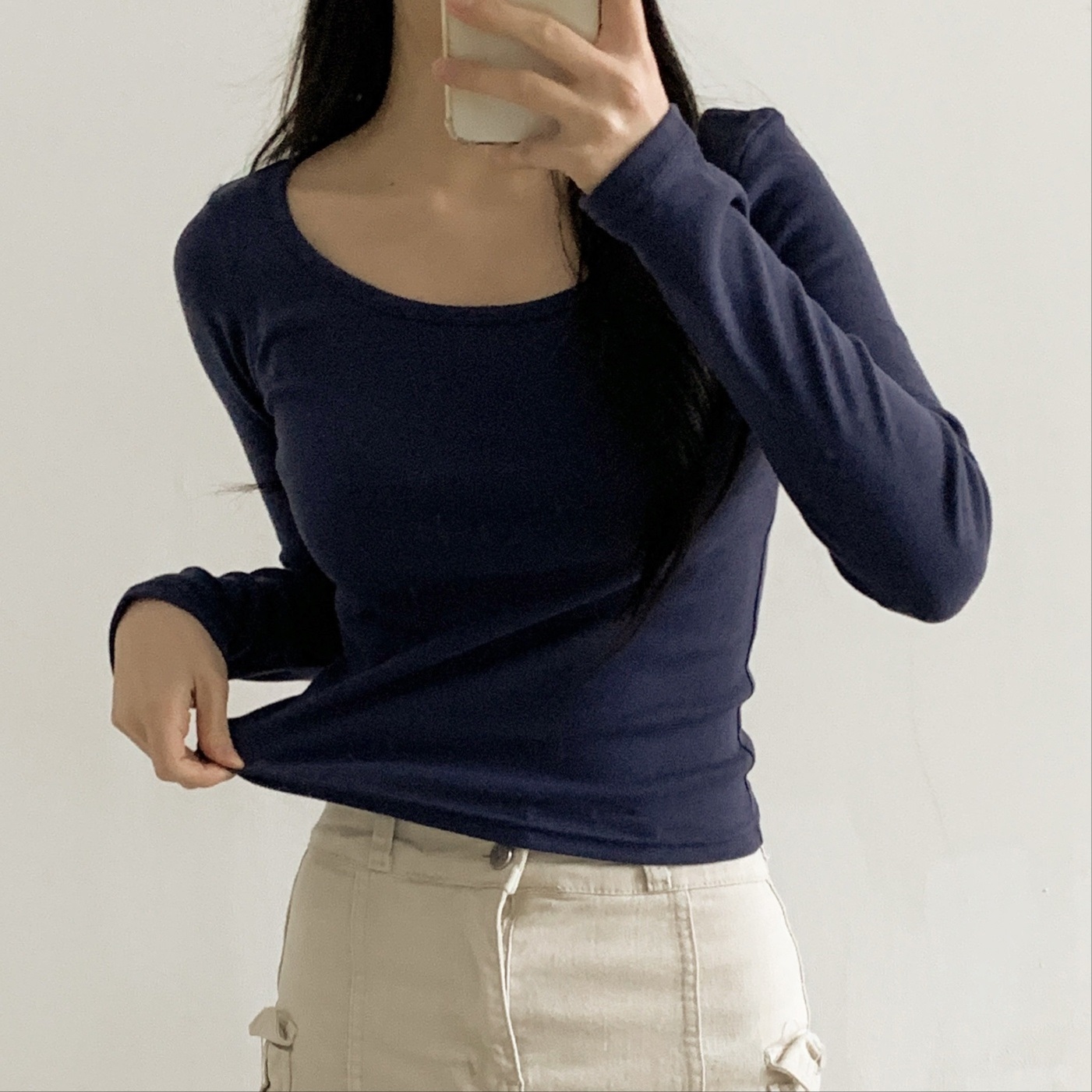 ワイドネックスリム長袖Tシャツ | 詳細画像2