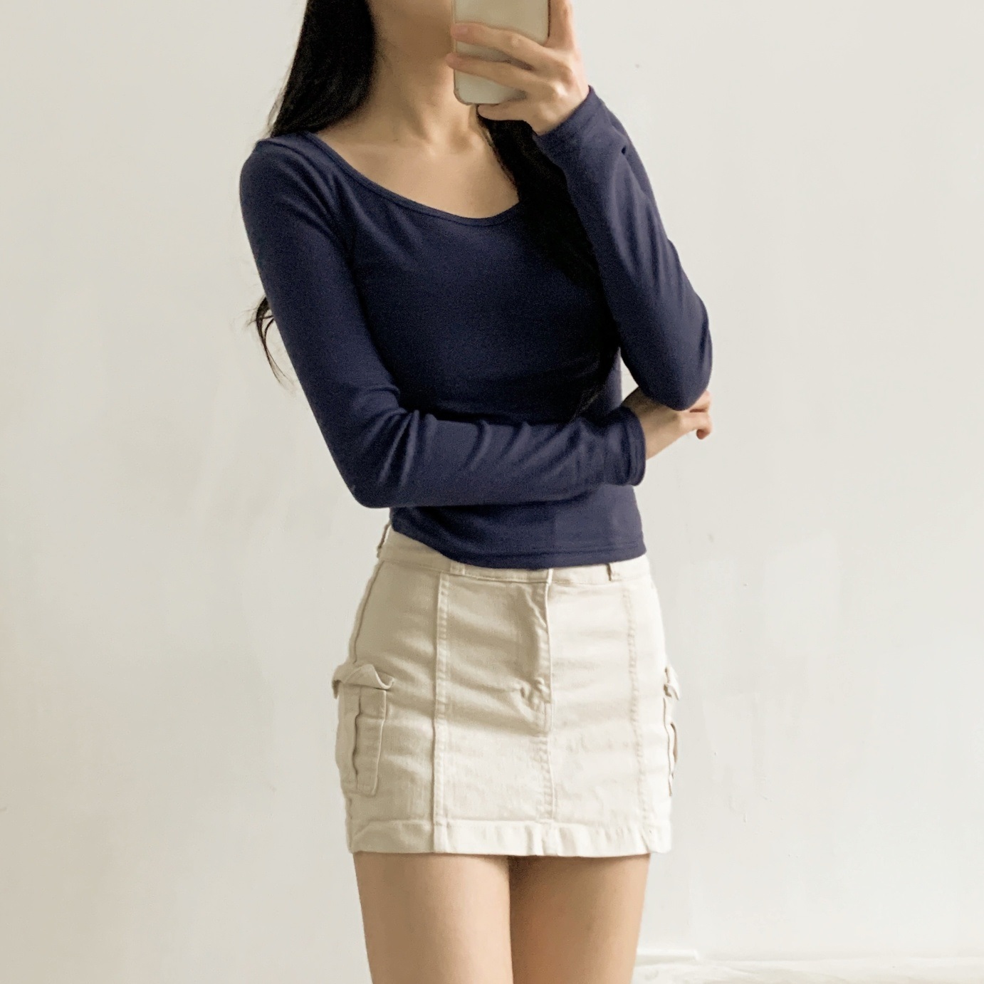 ワイドネックスリム長袖Tシャツ | 詳細画像4