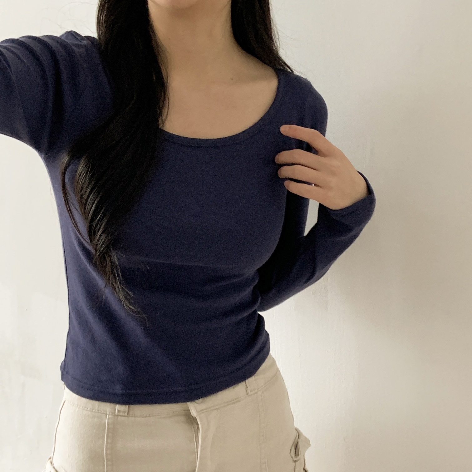 ワイドネックスリム長袖Tシャツ | 詳細画像8