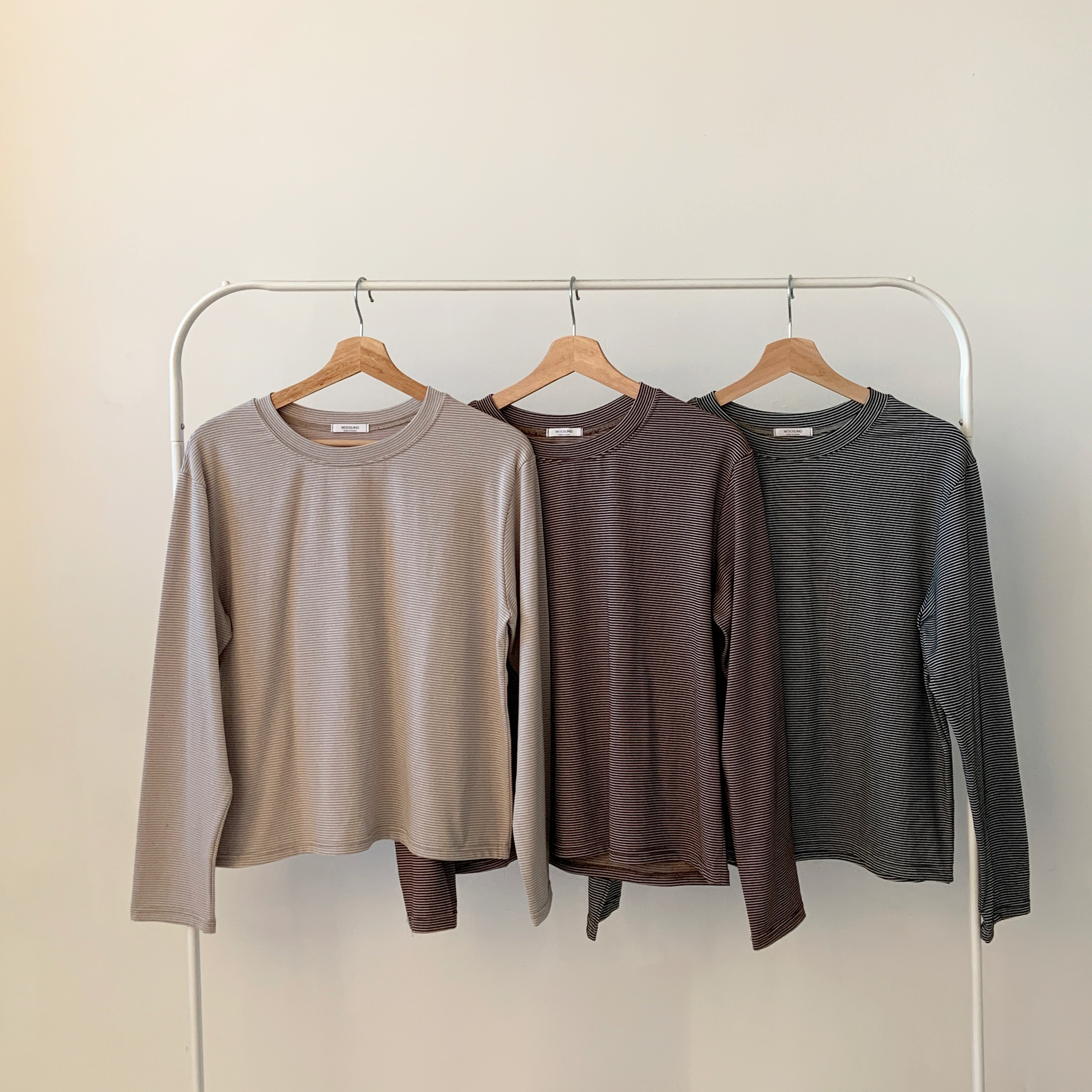 ラウンドネックボーダールーズ長袖Tシャツ | 詳細画像2