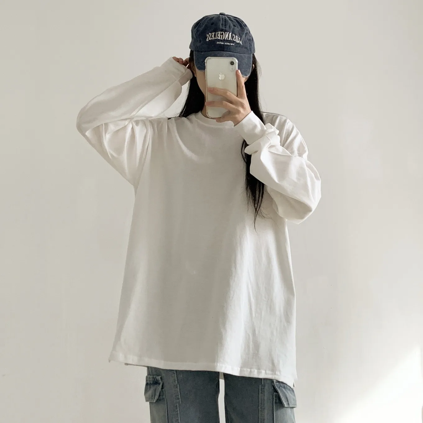 ギャザー長袖スリットボクシーTシャツ | 詳細画像1