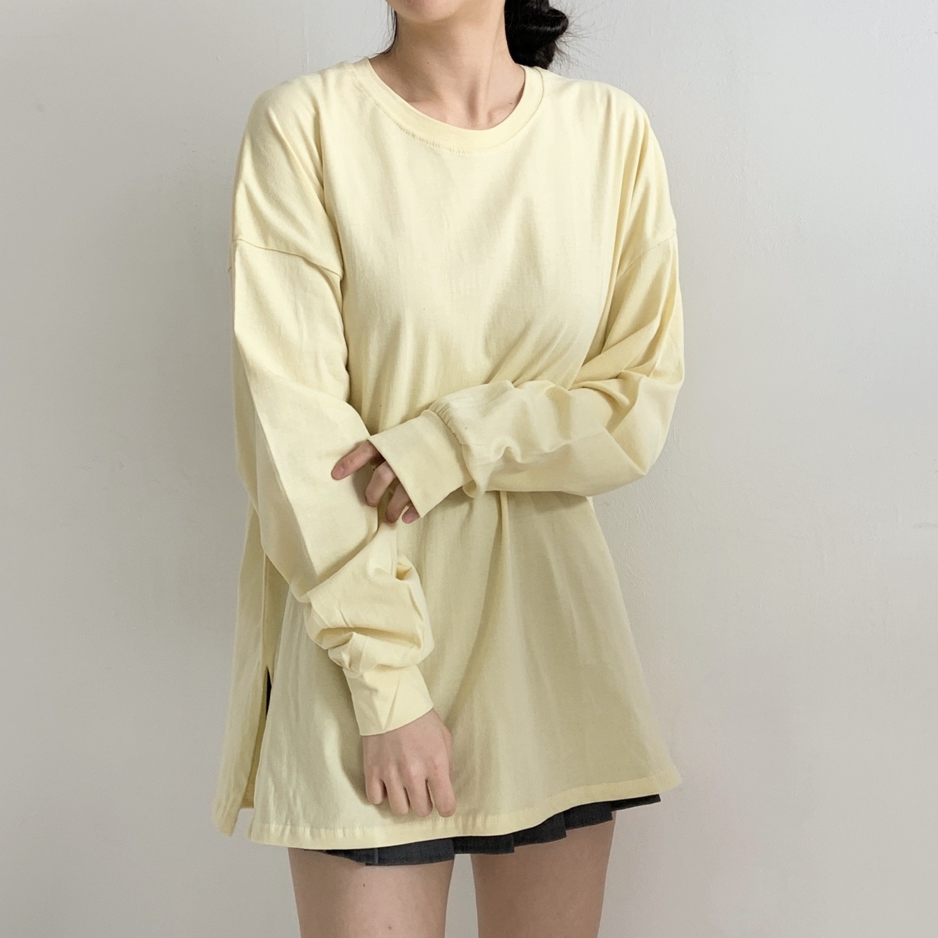 ギャザー長袖スリットボクシーTシャツ | 詳細画像9