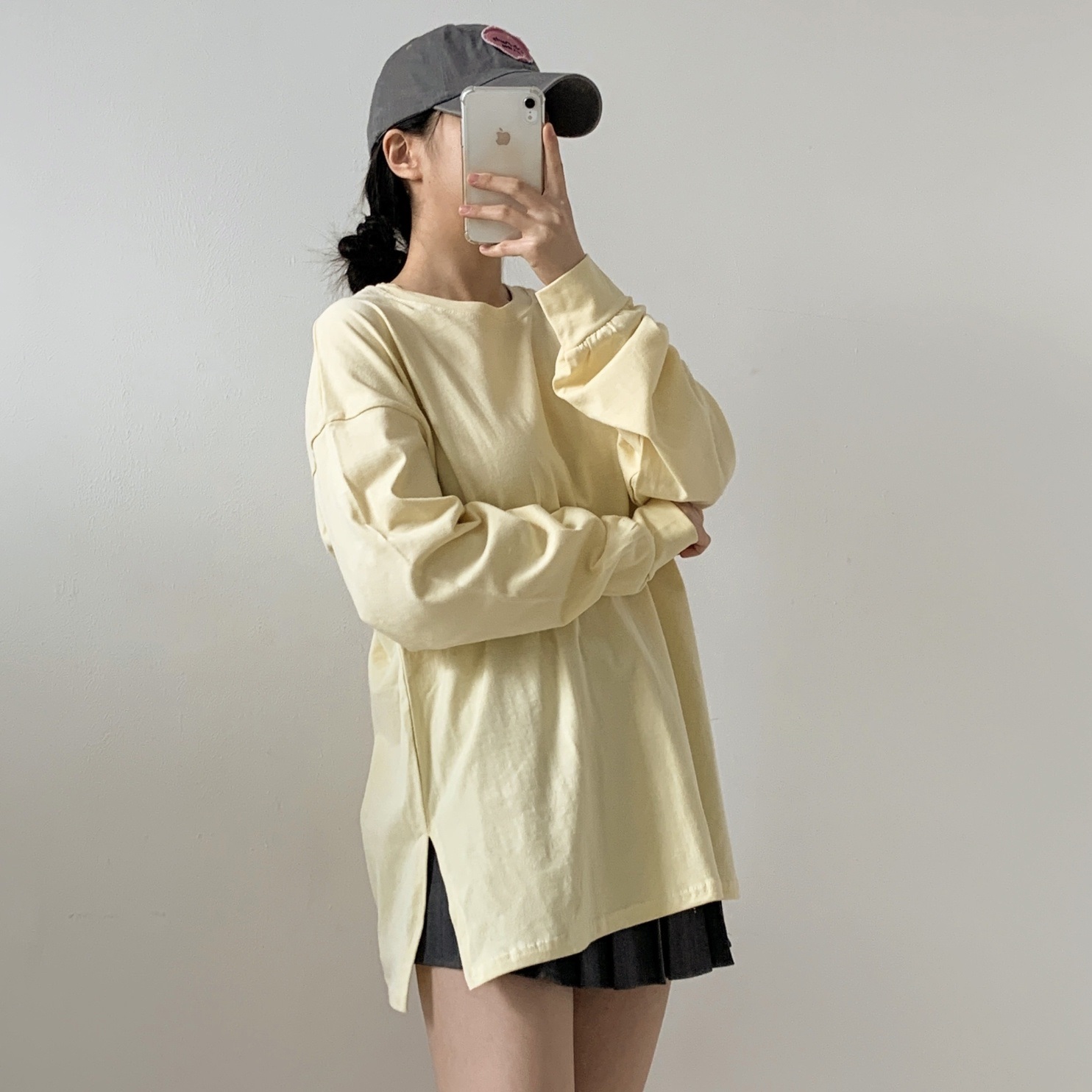 ギャザー長袖スリットボクシーTシャツ | 詳細画像10