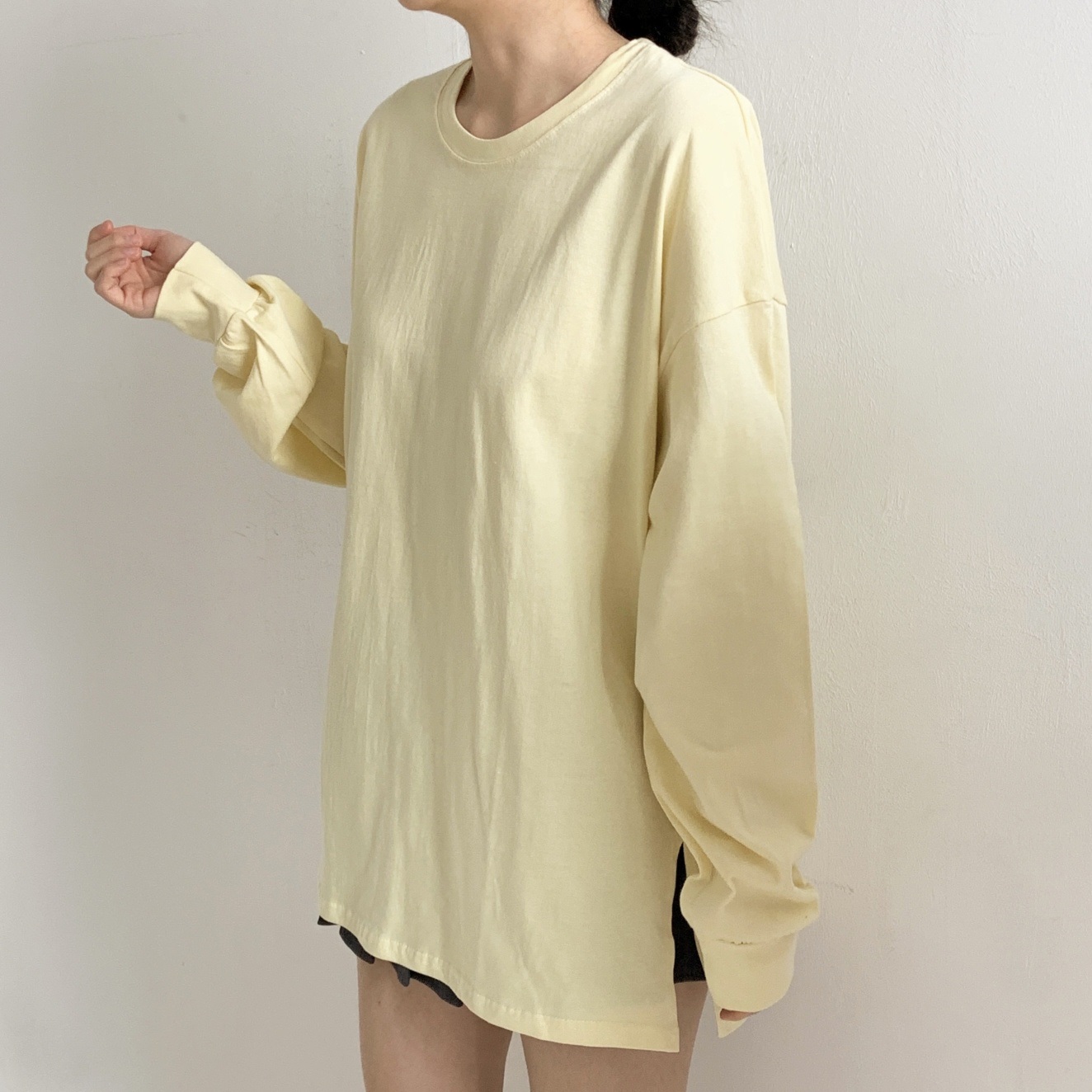 ギャザー長袖スリットボクシーTシャツ | 詳細画像11