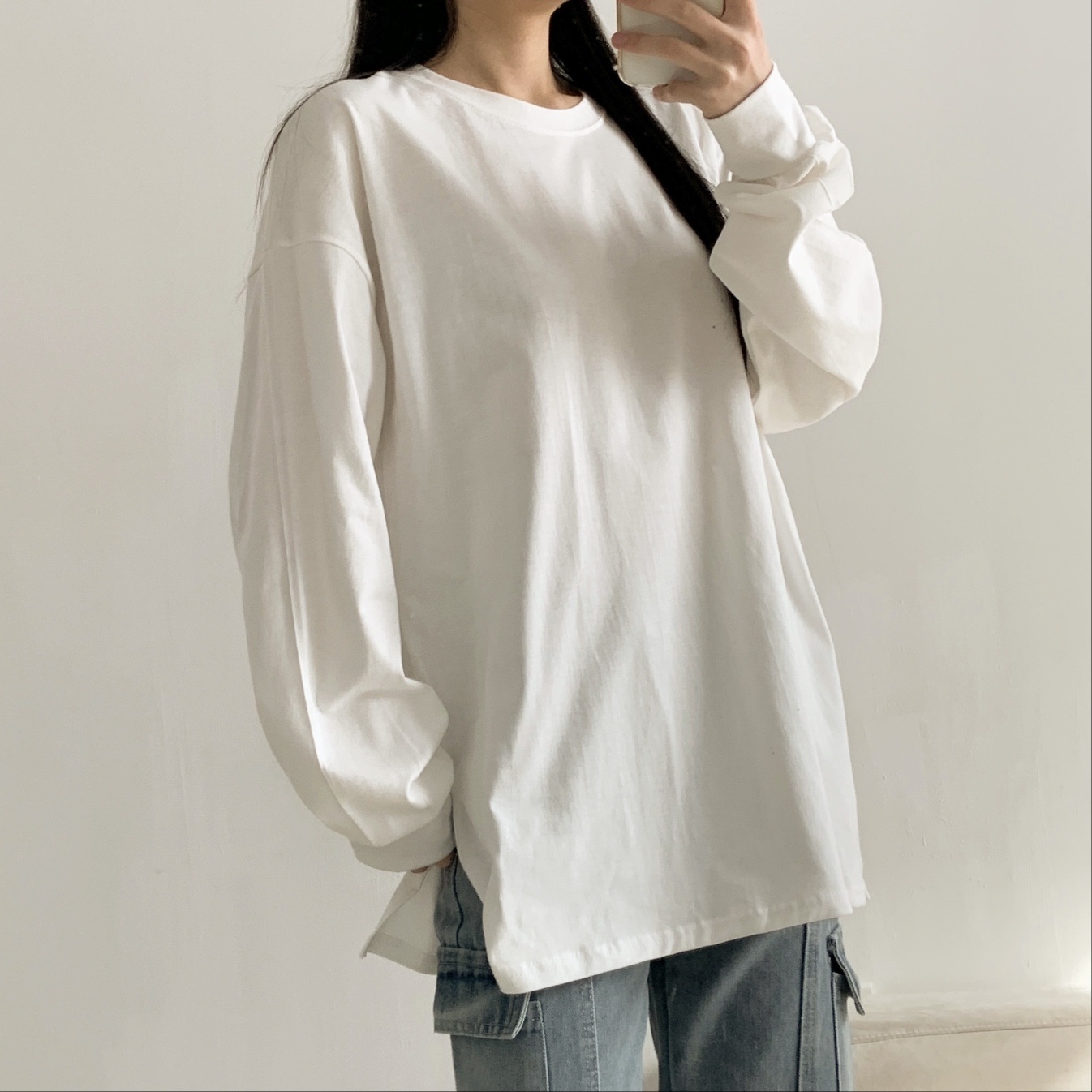 ギャザー長袖スリットボクシーTシャツ | 詳細画像14