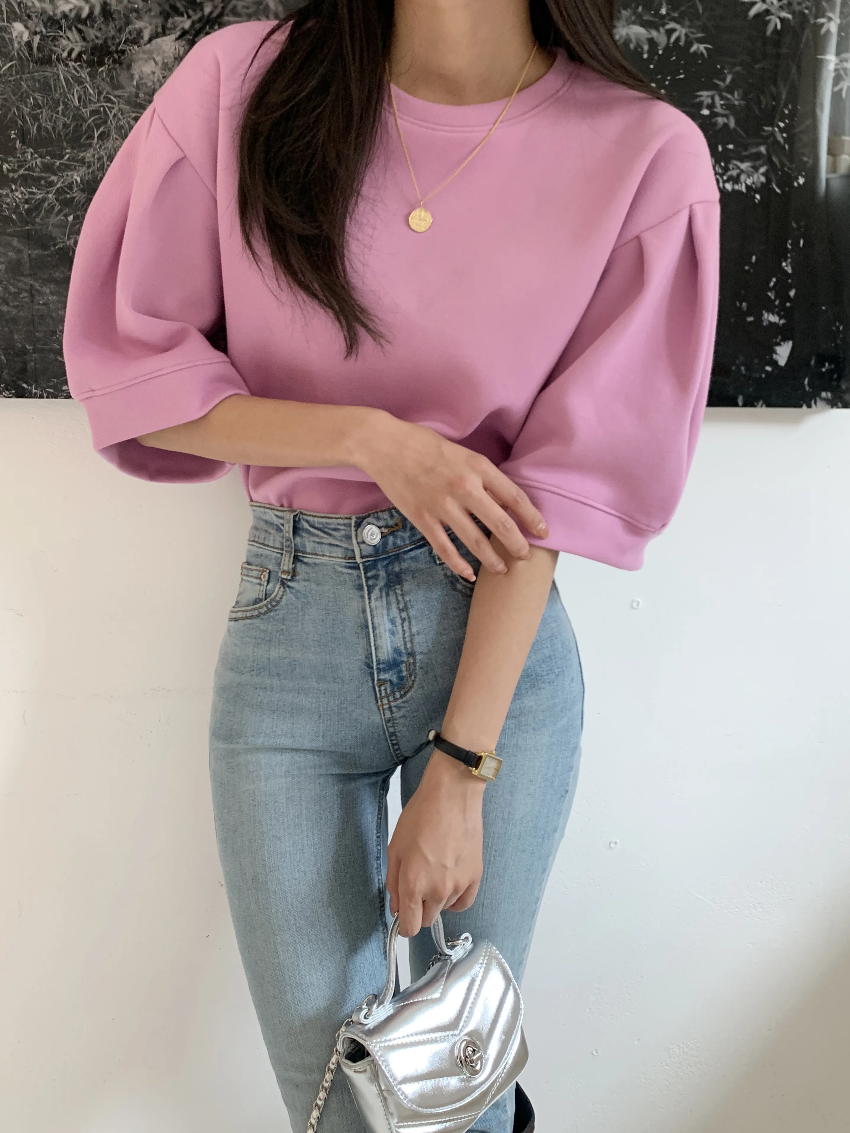 パフハーフスリーブクロップドスウェット | 詳細画像1