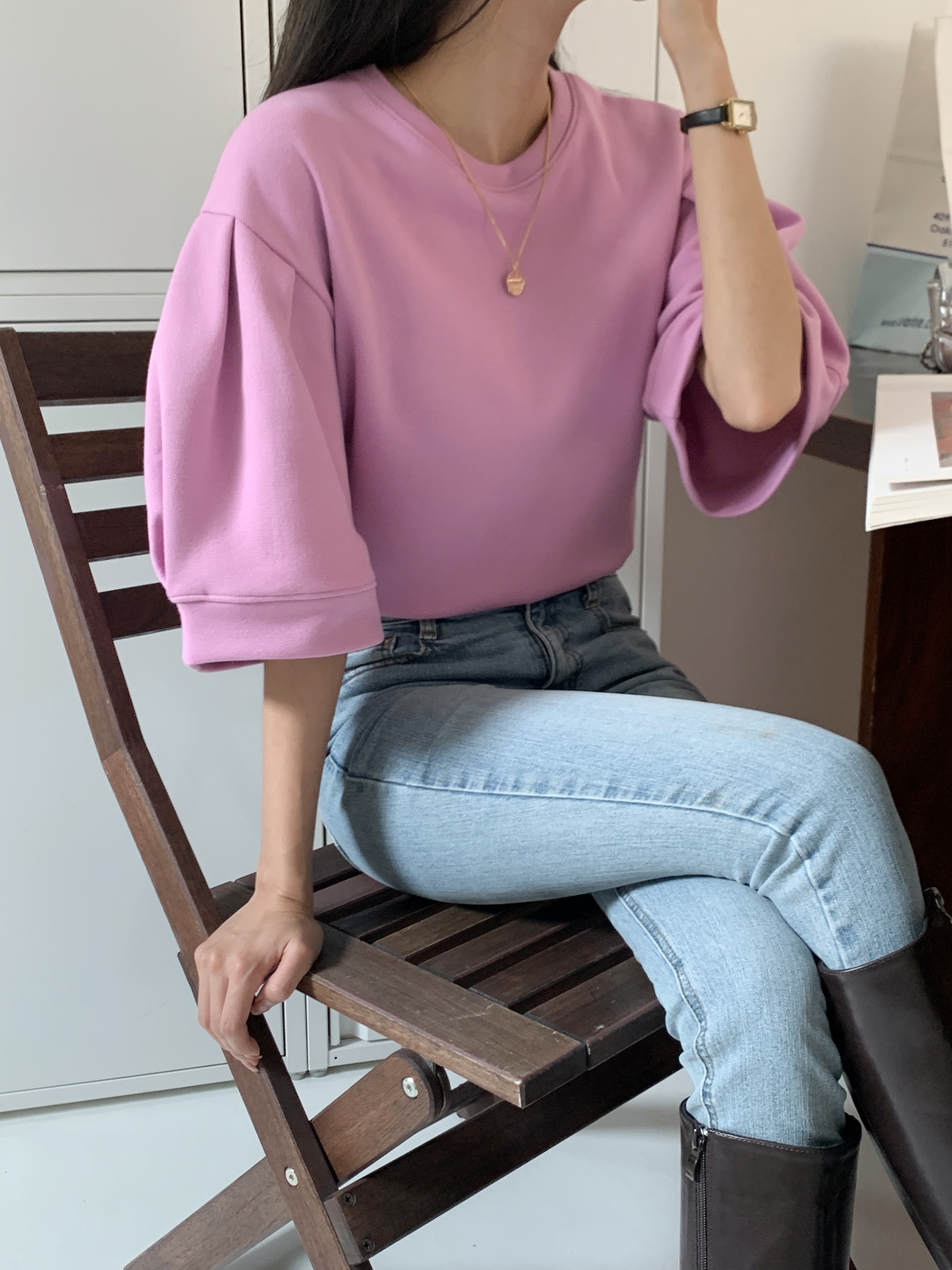 パフハーフスリーブクロップドスウェット | 詳細画像3