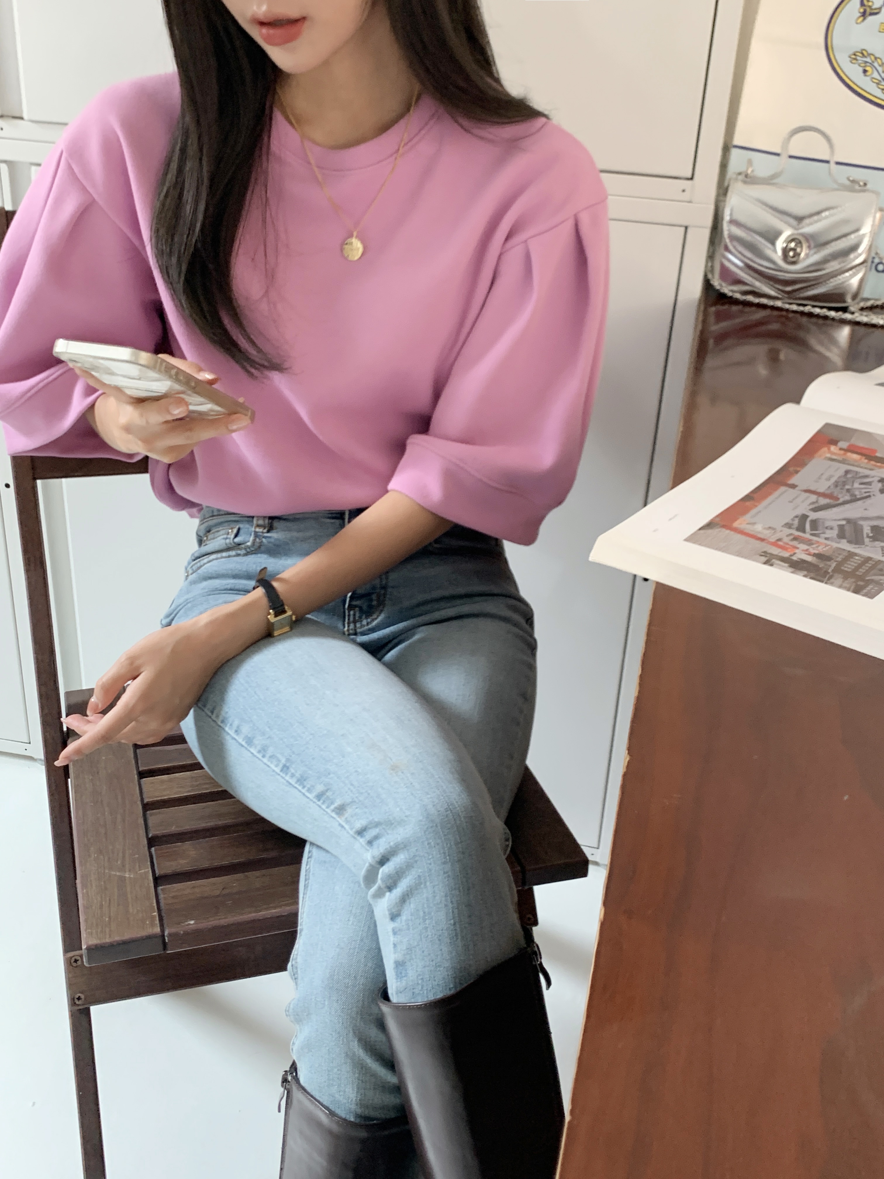 パフハーフスリーブクロップドスウェット | 詳細画像4