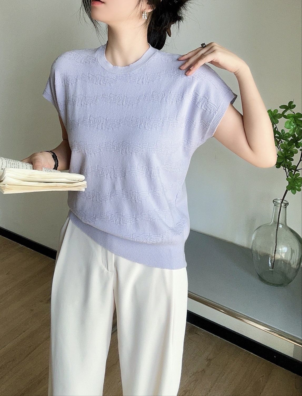 パンチングフレンチスリーブニット | 詳細画像6