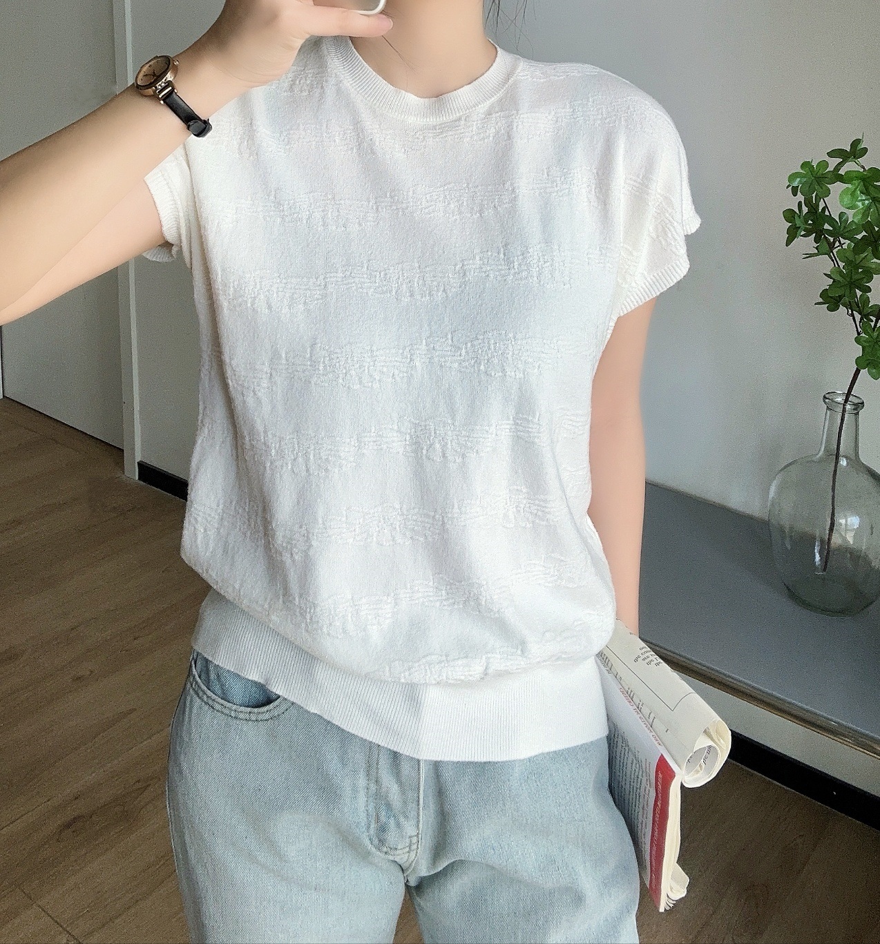 パンチングフレンチスリーブニット | 詳細画像5