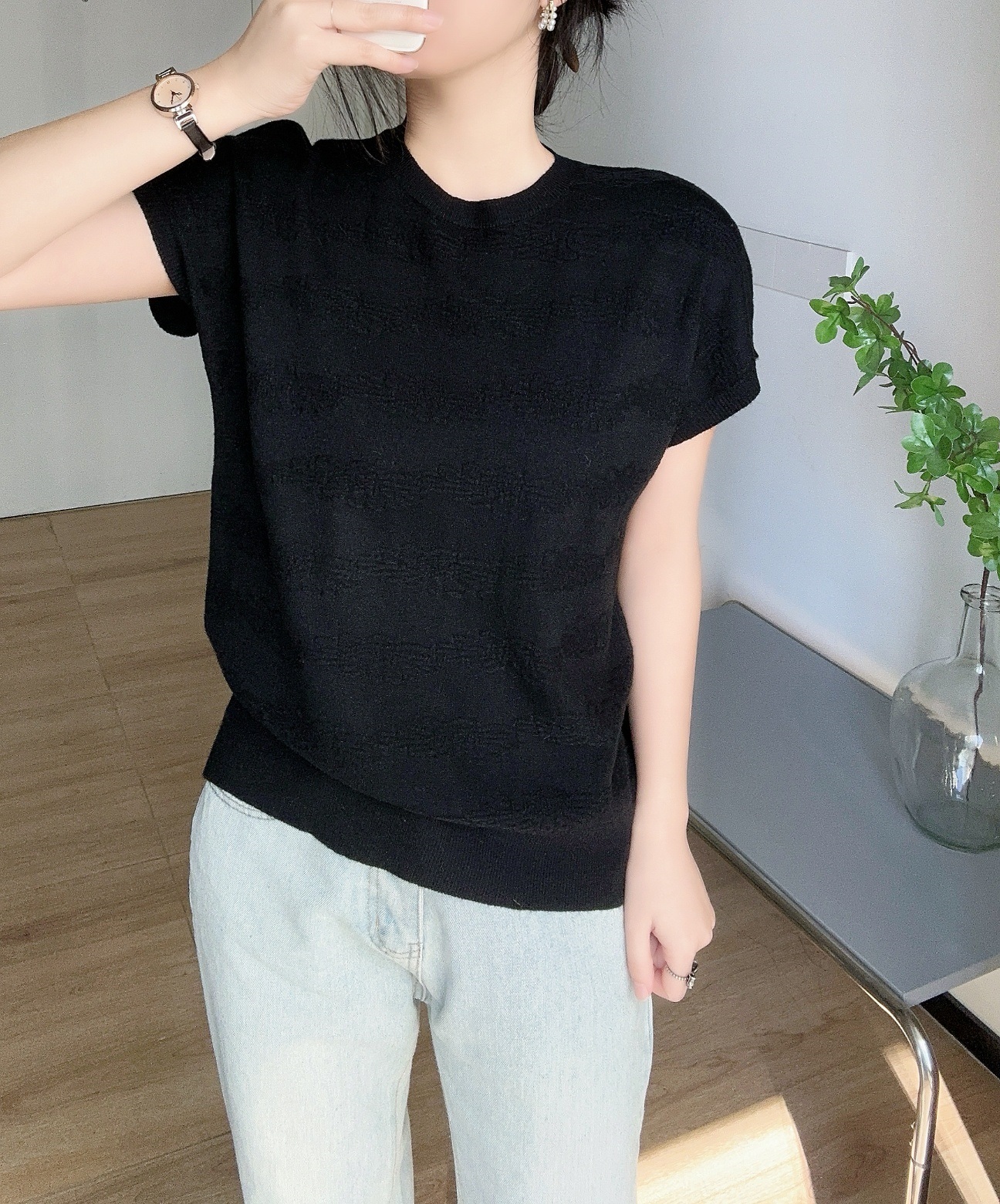 パンチングフレンチスリーブニット | 詳細画像14