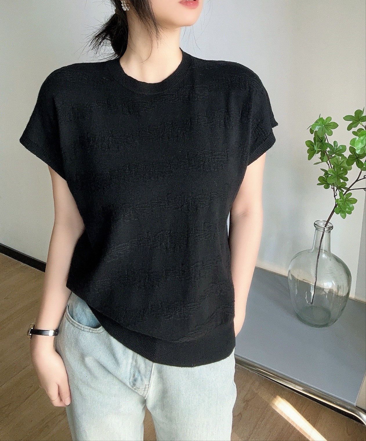 パンチングフレンチスリーブニット | 詳細画像15