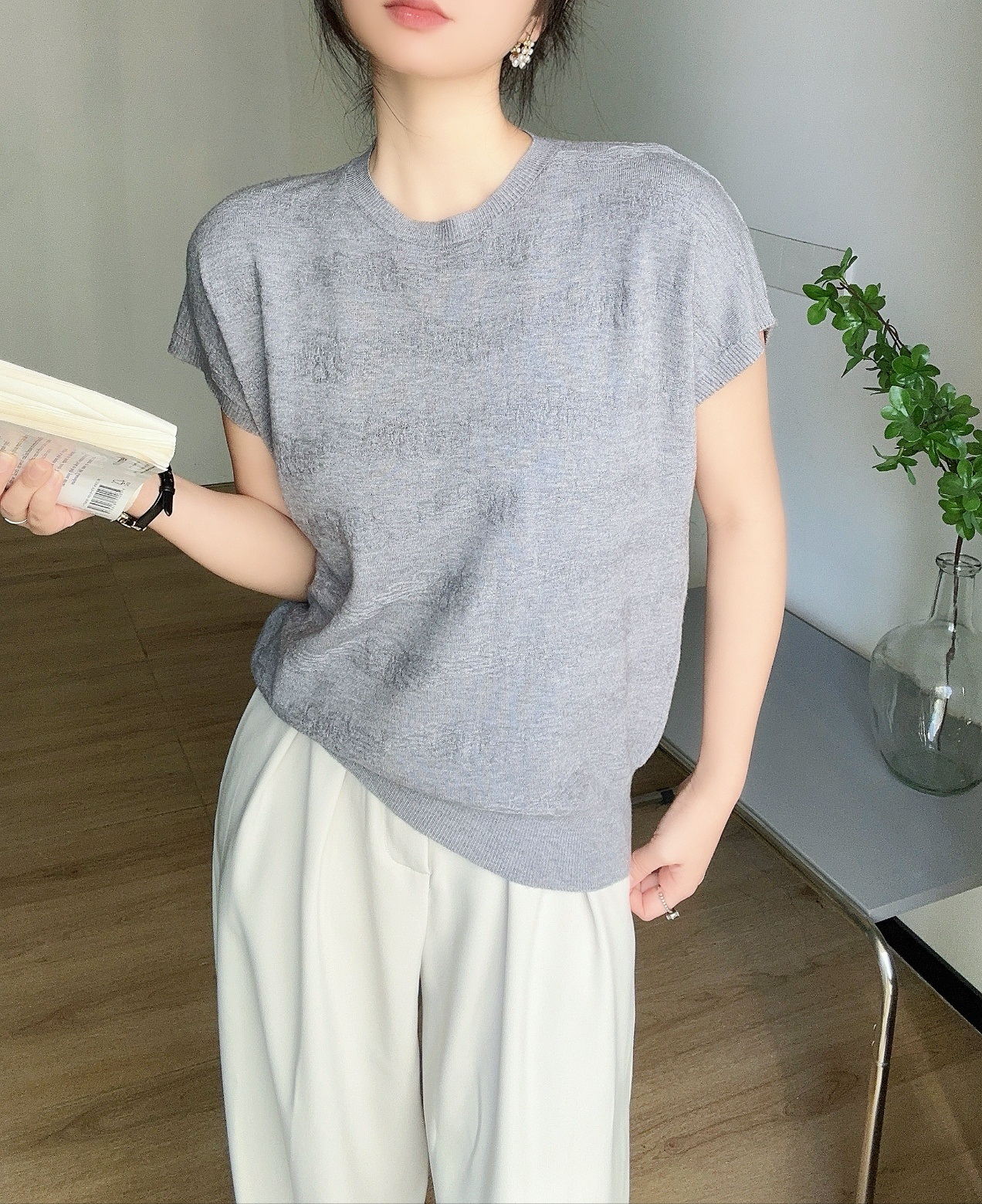 パンチングフレンチスリーブニット | 詳細画像18