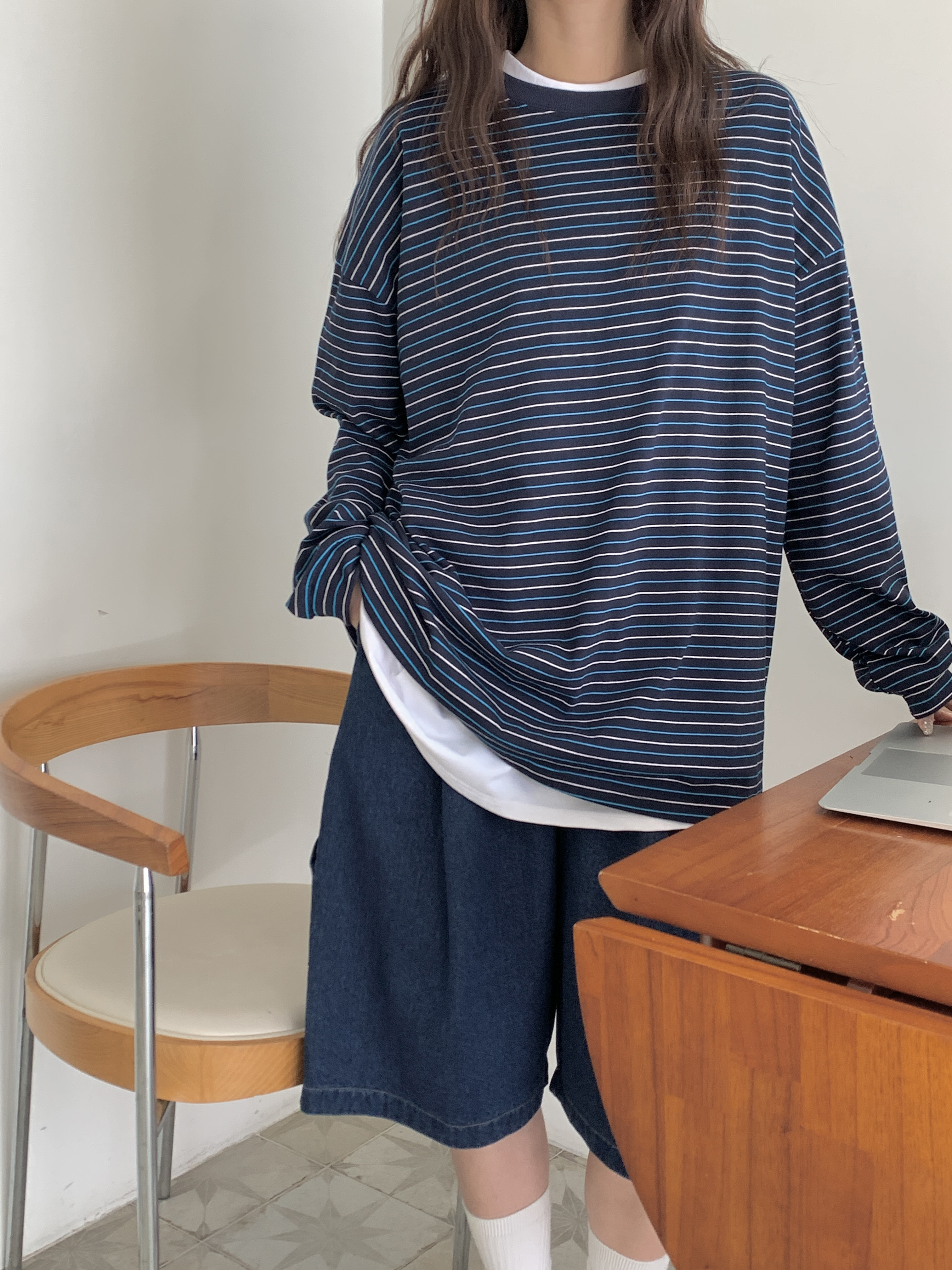 ツートーンボーダールーズTシャツ | 詳細画像2