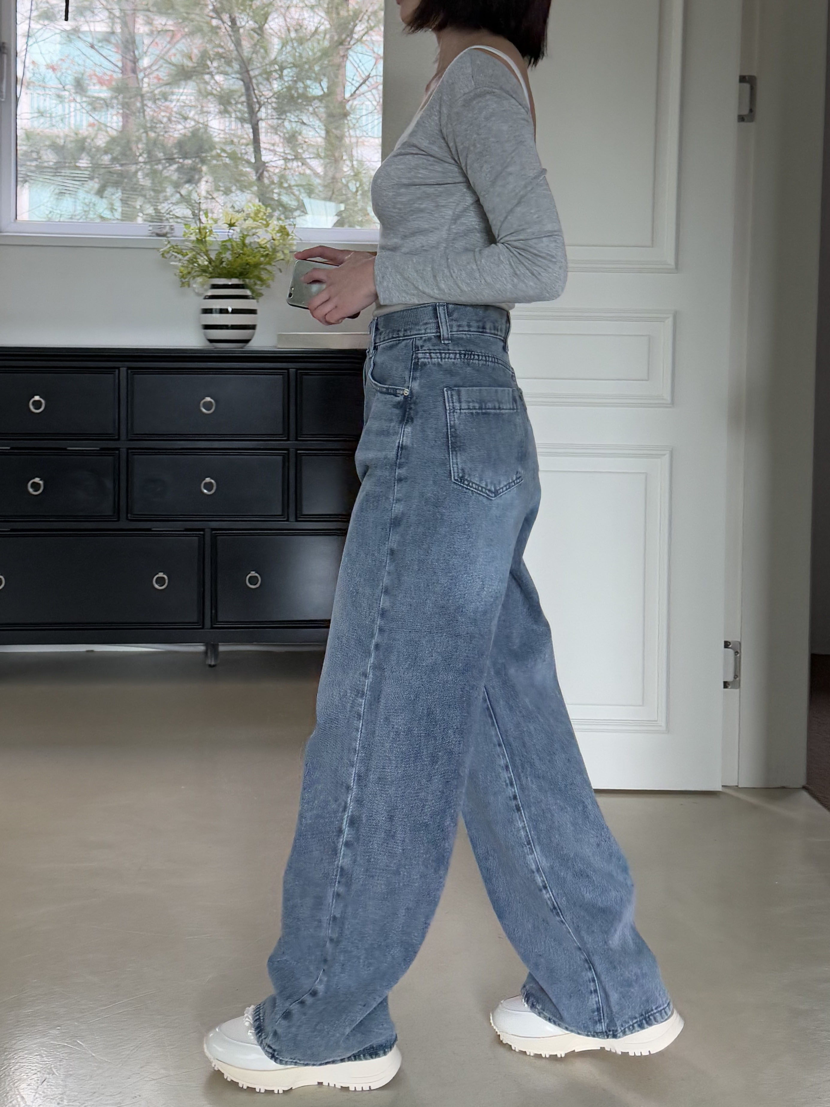 ライトブルーウォッシングワイドデニムパンツ | 詳細画像7