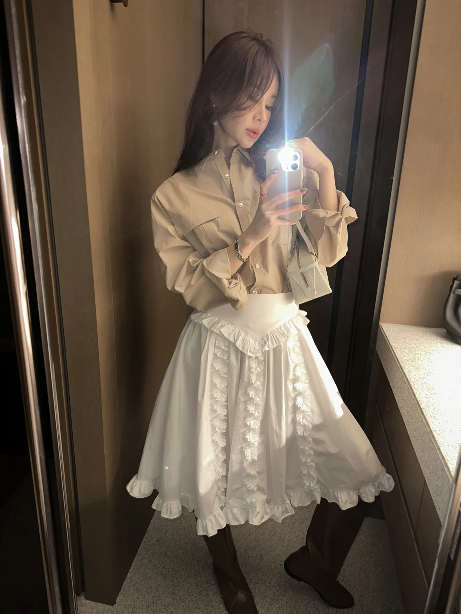 フリルレースミディスカート | partysu | 詳細画像1