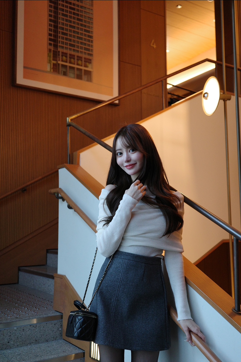 ウール混オフショルダーリブニット | 詳細画像3