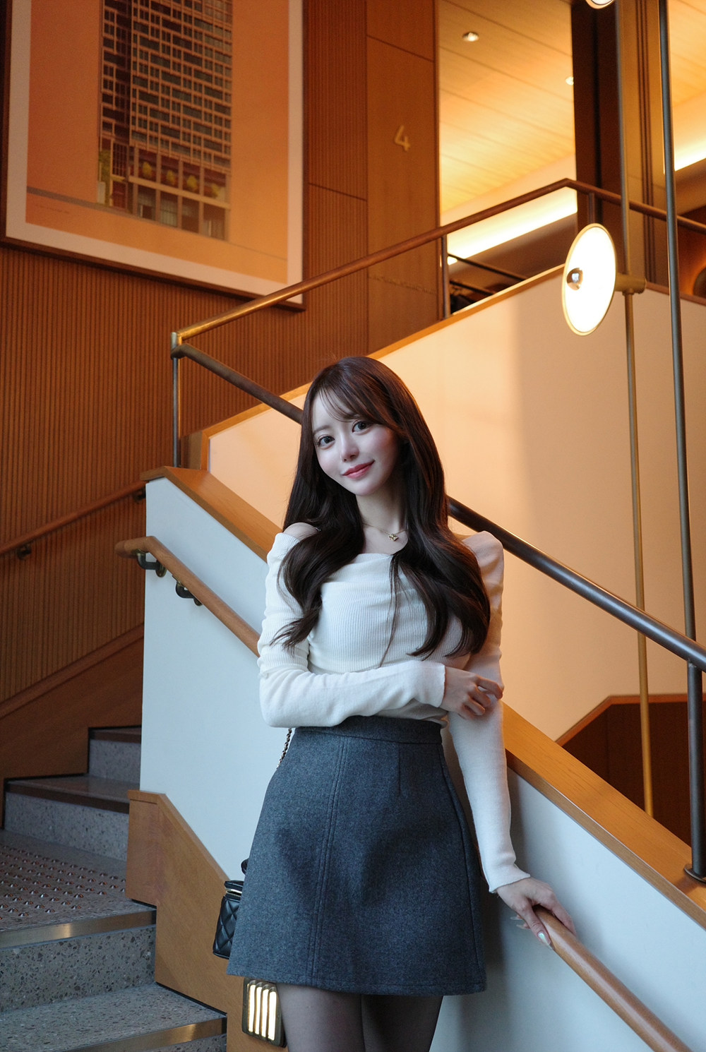 ウール混オフショルダーリブニット | 詳細画像5