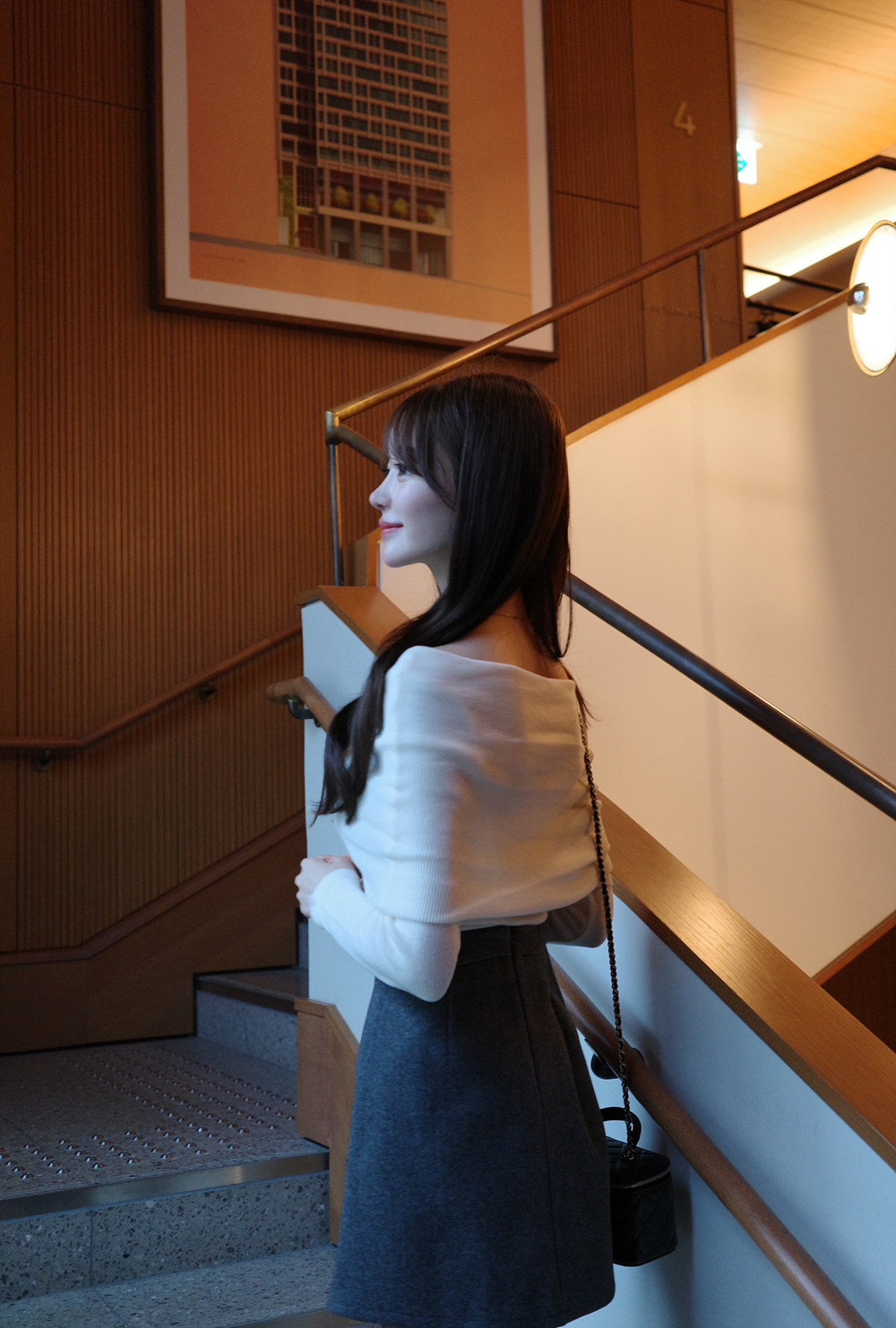 ウール混オフショルダーリブニット | 詳細画像6