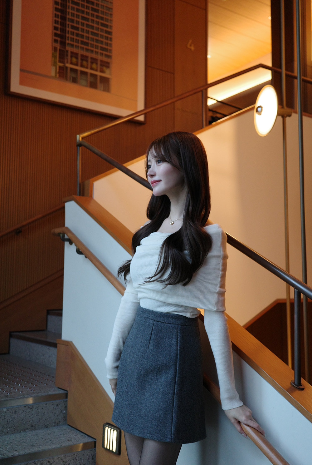 ウール混オフショルダーリブニット | 詳細画像7