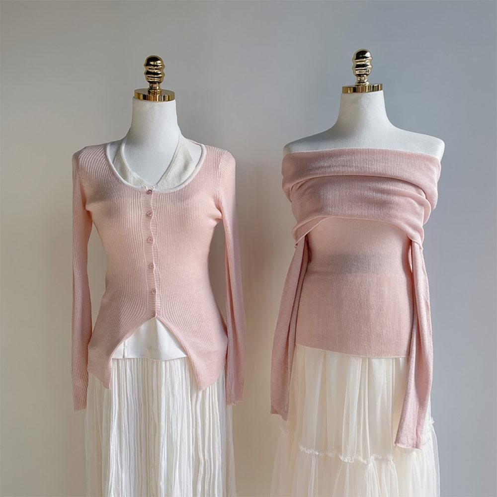 ウール混オフショルダーリブニット | 詳細画像13