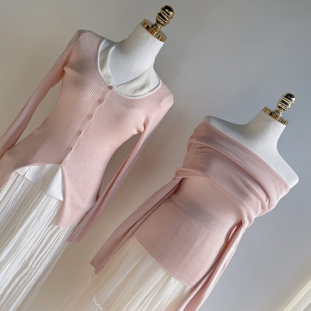 ウール混オフショルダーリブニット | 詳細画像14