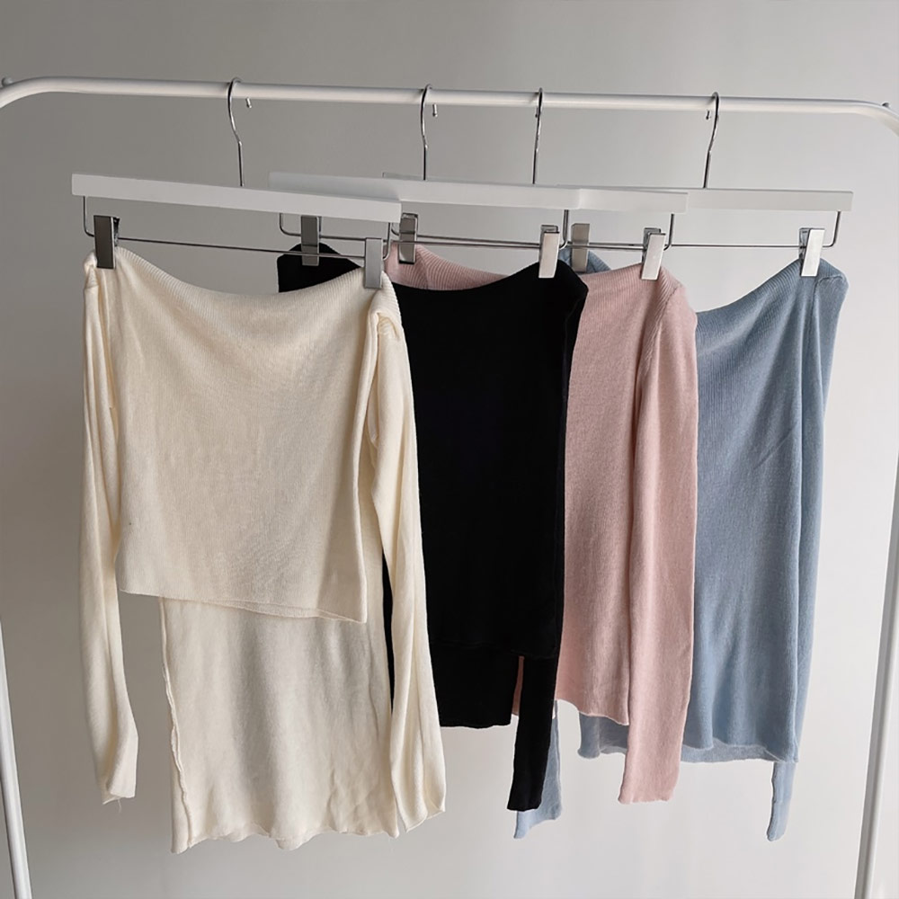 ウール混オフショルダーリブニット | 詳細画像20