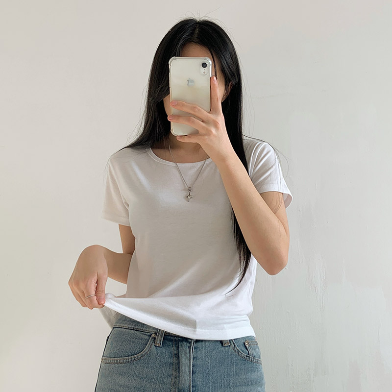 ラウンドネック半袖ショートTシャツ | 詳細画像2