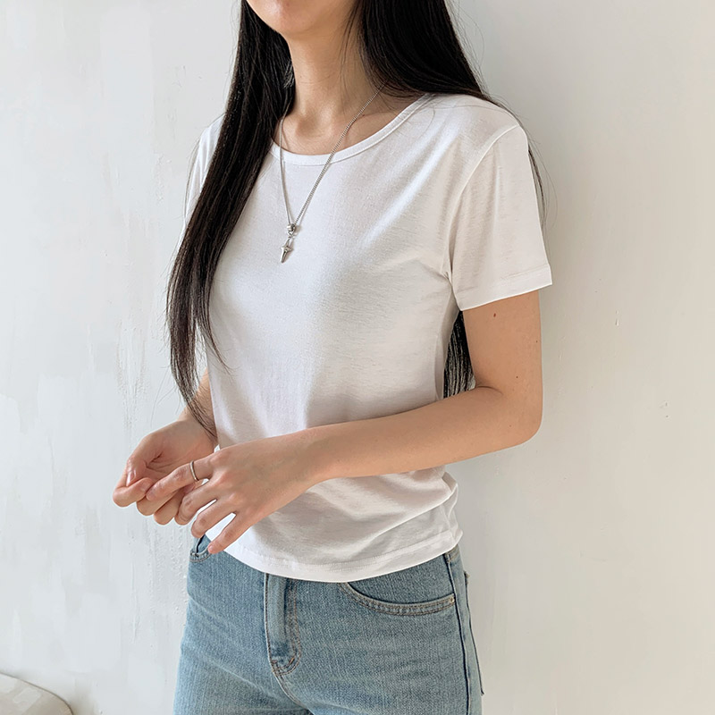 ラウンドネック半袖ショートTシャツ | 詳細画像5